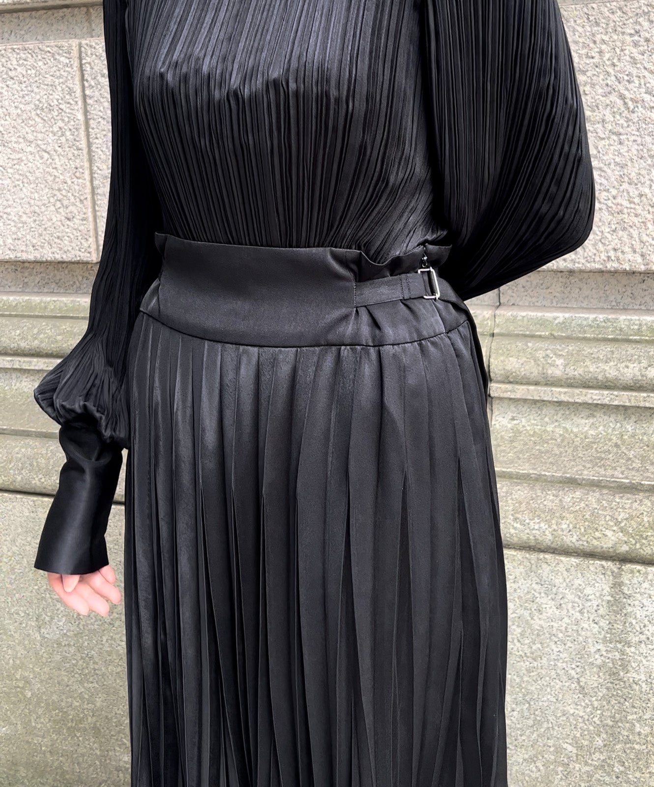 ≪予約販売≫pleats adjust skirt(プリーツアジャストスカート)黒≪2023年6月28日21:00販売開始≫≪2023年9月下旬発送予定≫