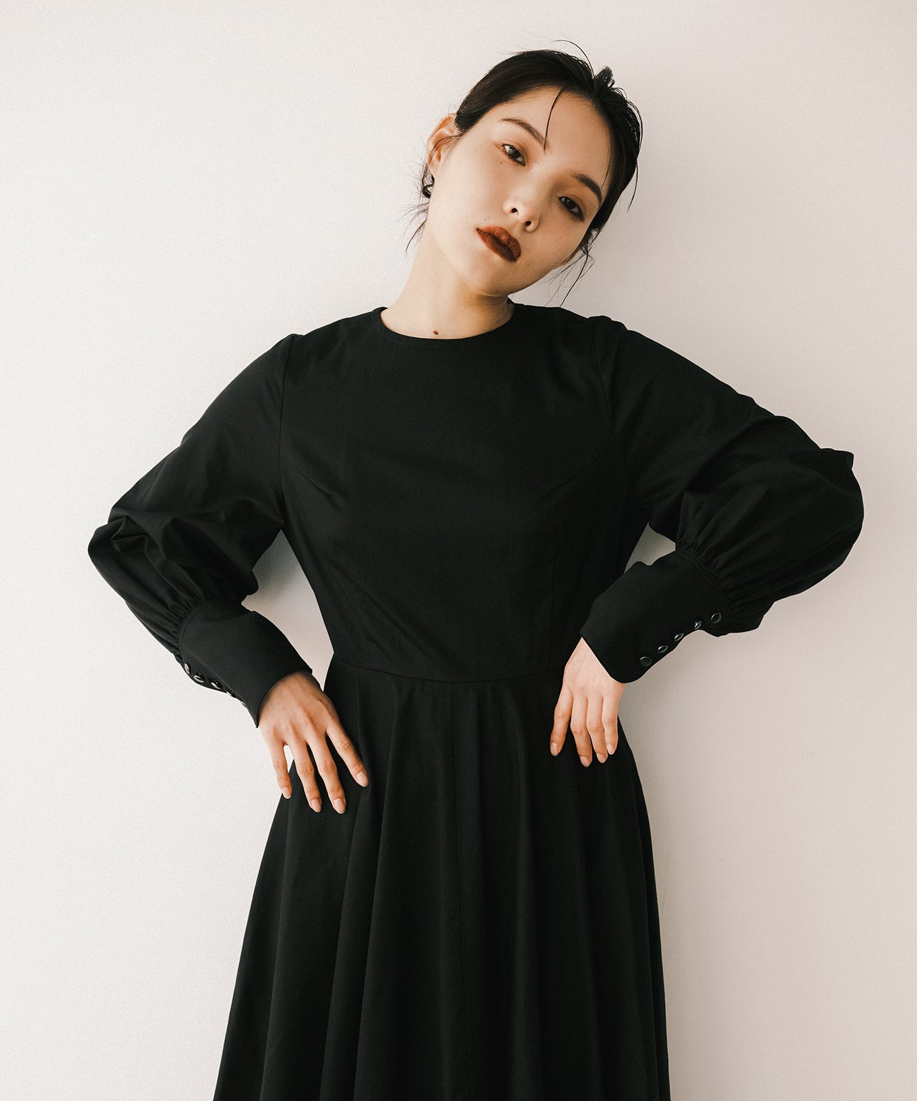≪予約販売≫【THE DRESS #47】 black sode powan dress(ブラック袖ぽわんドレス)≪2023年6月26日21:00≫≪2023年9月下旬発送予定≫