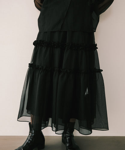 ≪在庫販売≫organza frill skirt（オーガンジーフリルスカート）