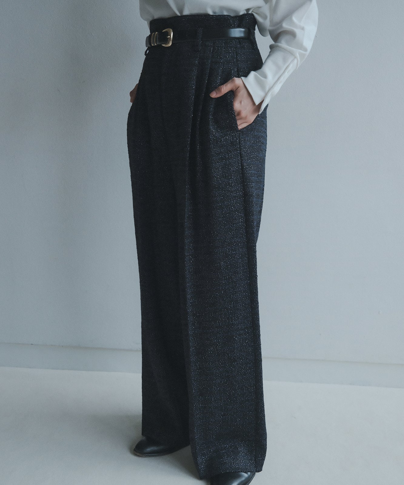 ≪予約販売≫fancy tweed wide pants(ファンシーツイードワイドパンツ)≪2023年7月3日21:00販売開始≫≪2023年9月下旬発送予定≫