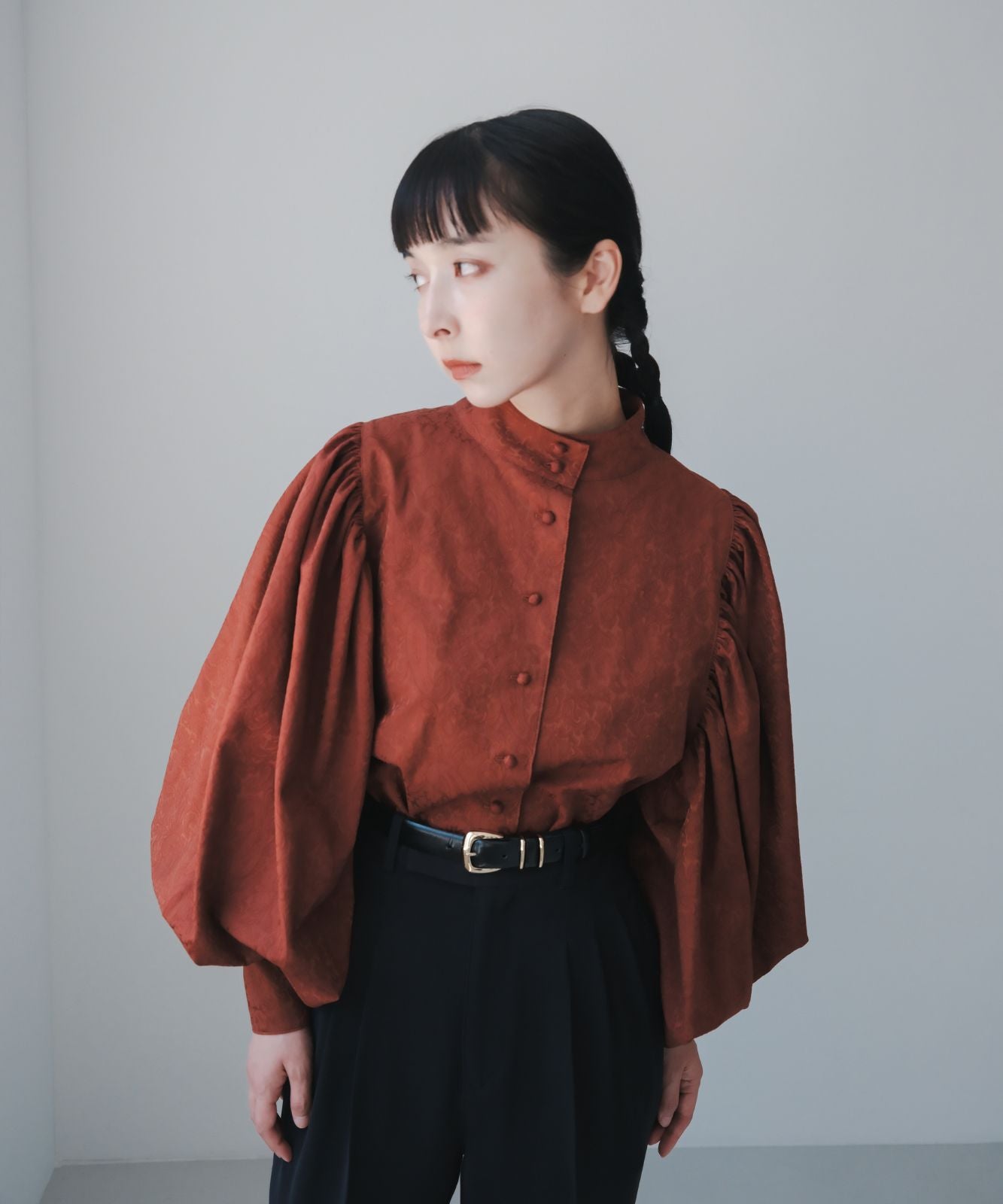 ≪予約販売≫super volume jacquard blouse(スーパーボリュームジャカードブラウス)≪2023年8月21日19:00販売開始≫≪2023年11月下旬発送予定≫