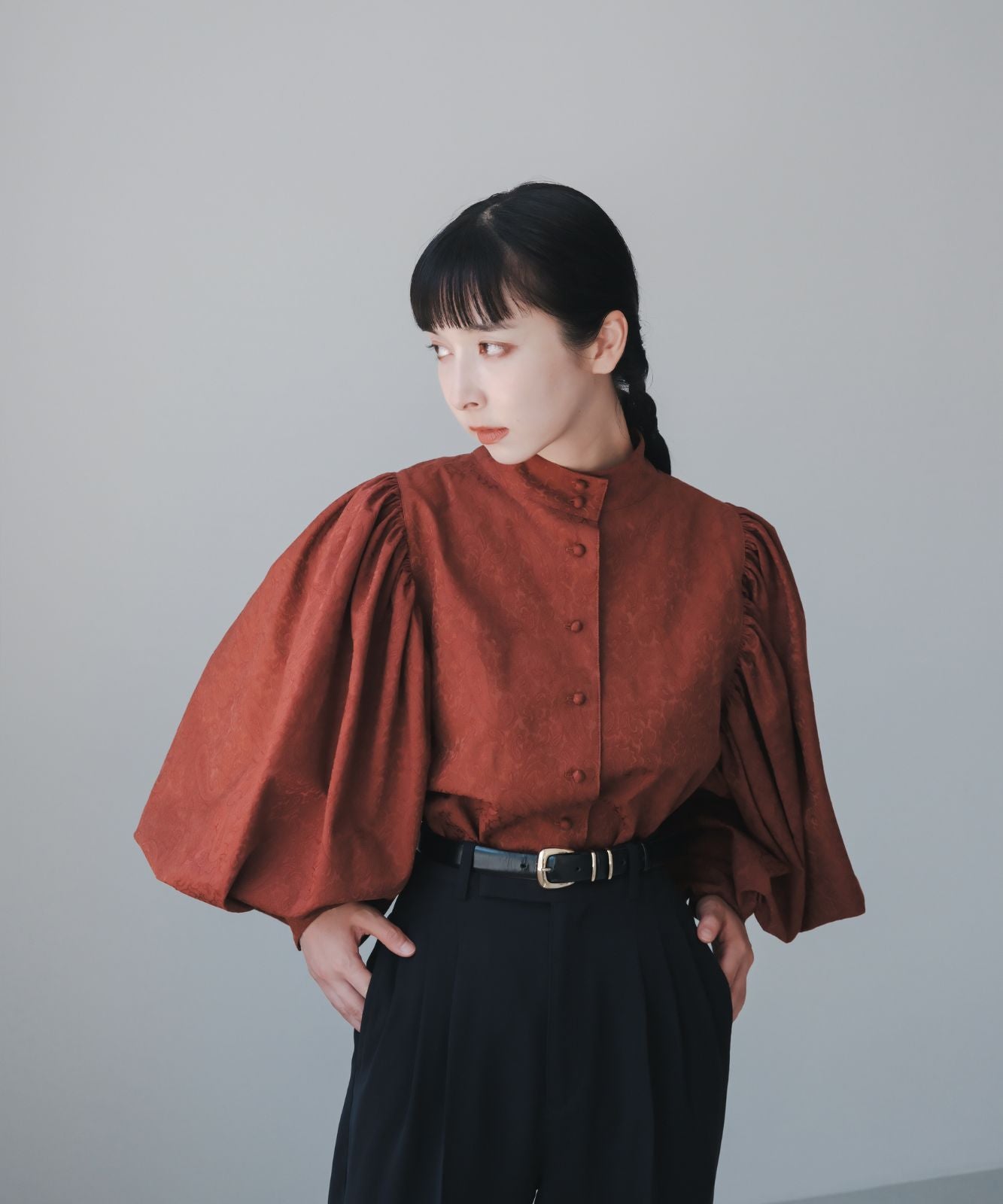 ≪予約販売≫super volume jacquard blouse(スーパーボリュームジャカードブラウス)≪2023年8月21日19:00販売開始≫≪2023年11月下旬発送予定≫