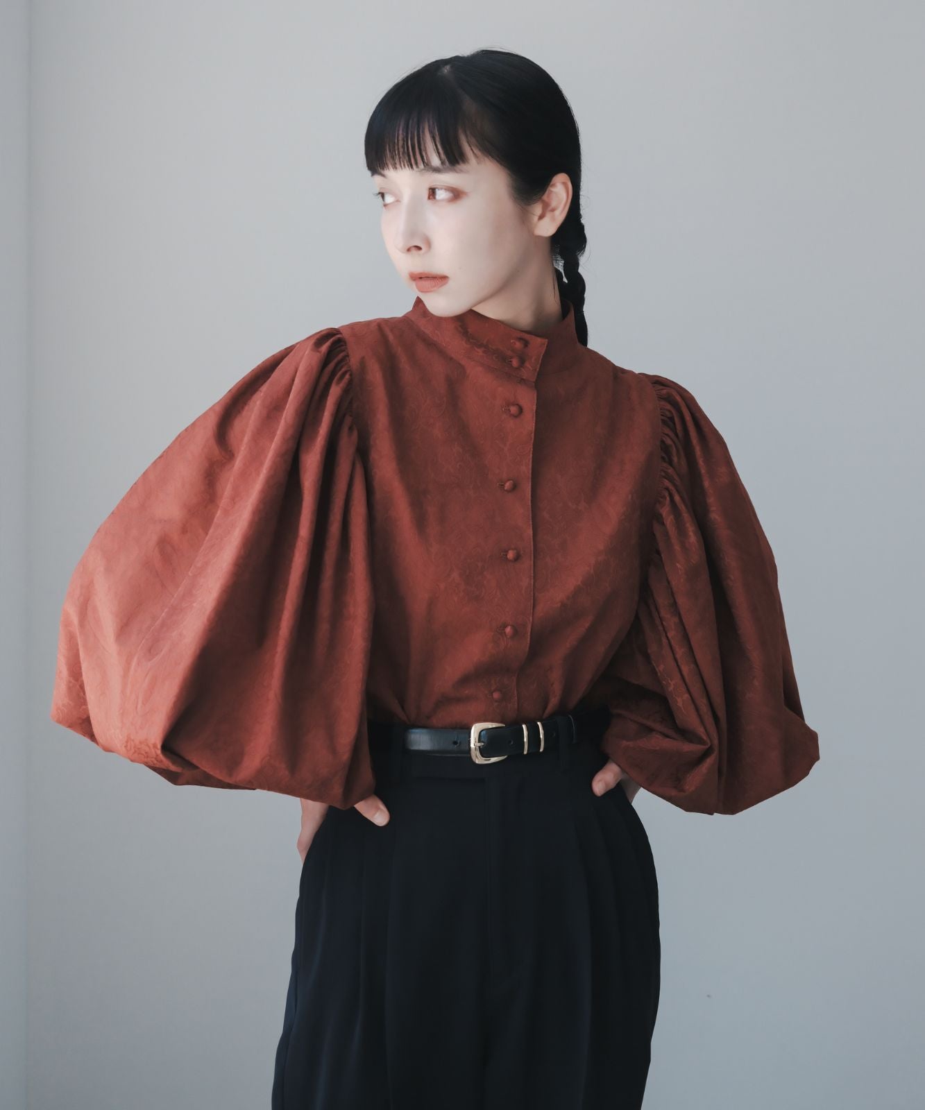 ≪予約販売≫super volume jacquard blouse(スーパーボリュームジャカードブラウス)≪2023年8月21日19:00販売開始≫≪2023年11月下旬発送予定≫