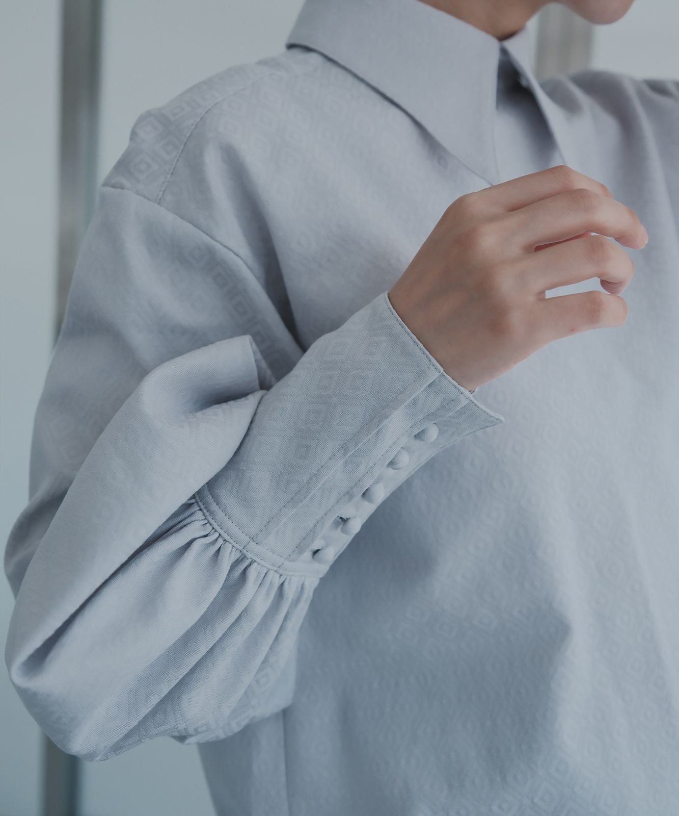 ≪予約販売≫shirts collar jacquard blouse(シャツカラージャカードブラウス)≪2023年8月23日19:00販売開始≫≪2023年11月下旬発送予定≫