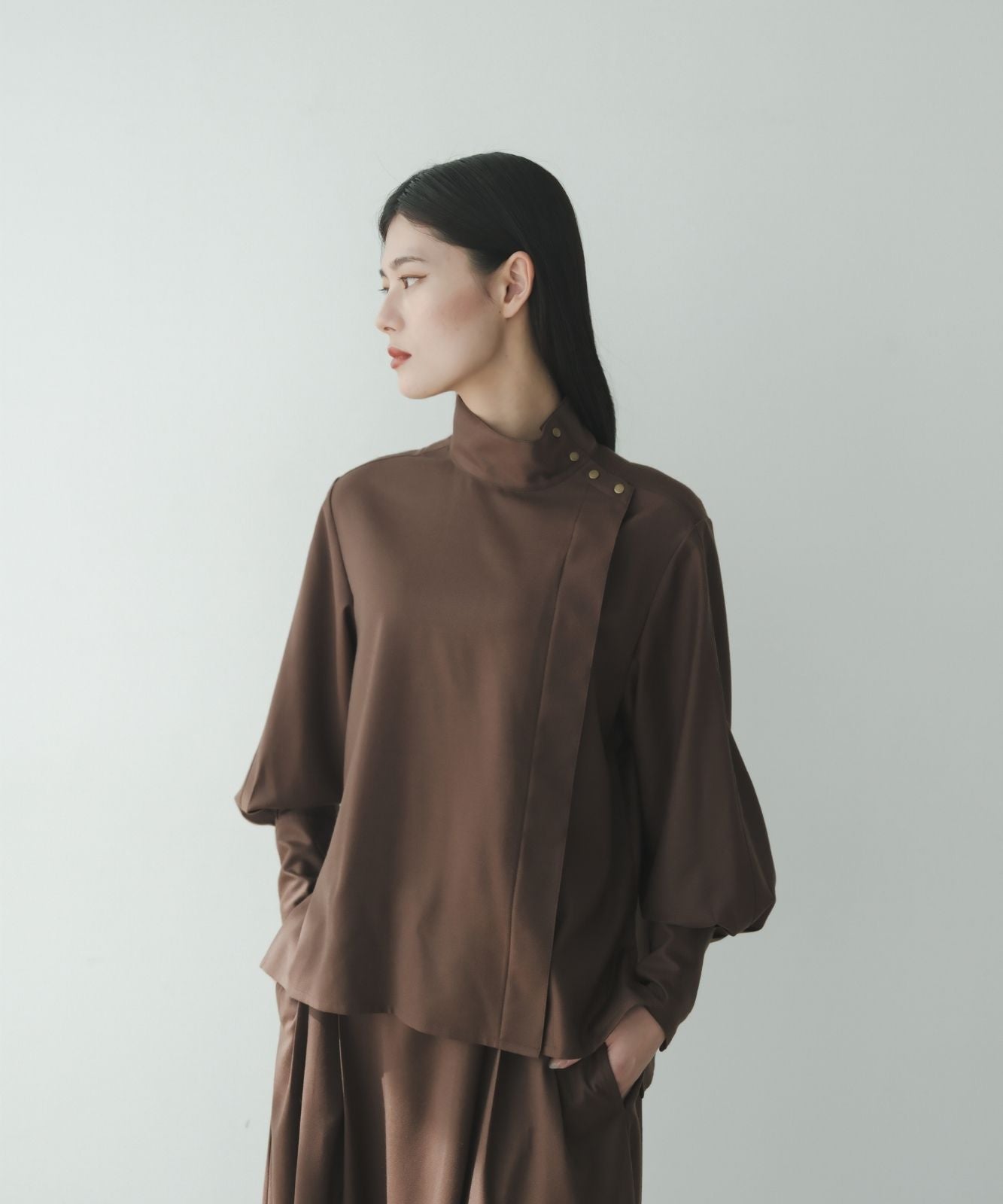 ≪予約販売≫high neck primitive flap blouse - long sleeve -(ハイネックプリミティブフラップブラウス -ロングスリーブ-)≪2023年11月6日15:00販売開始≫≪2024年1月下旬以降発送予定≫