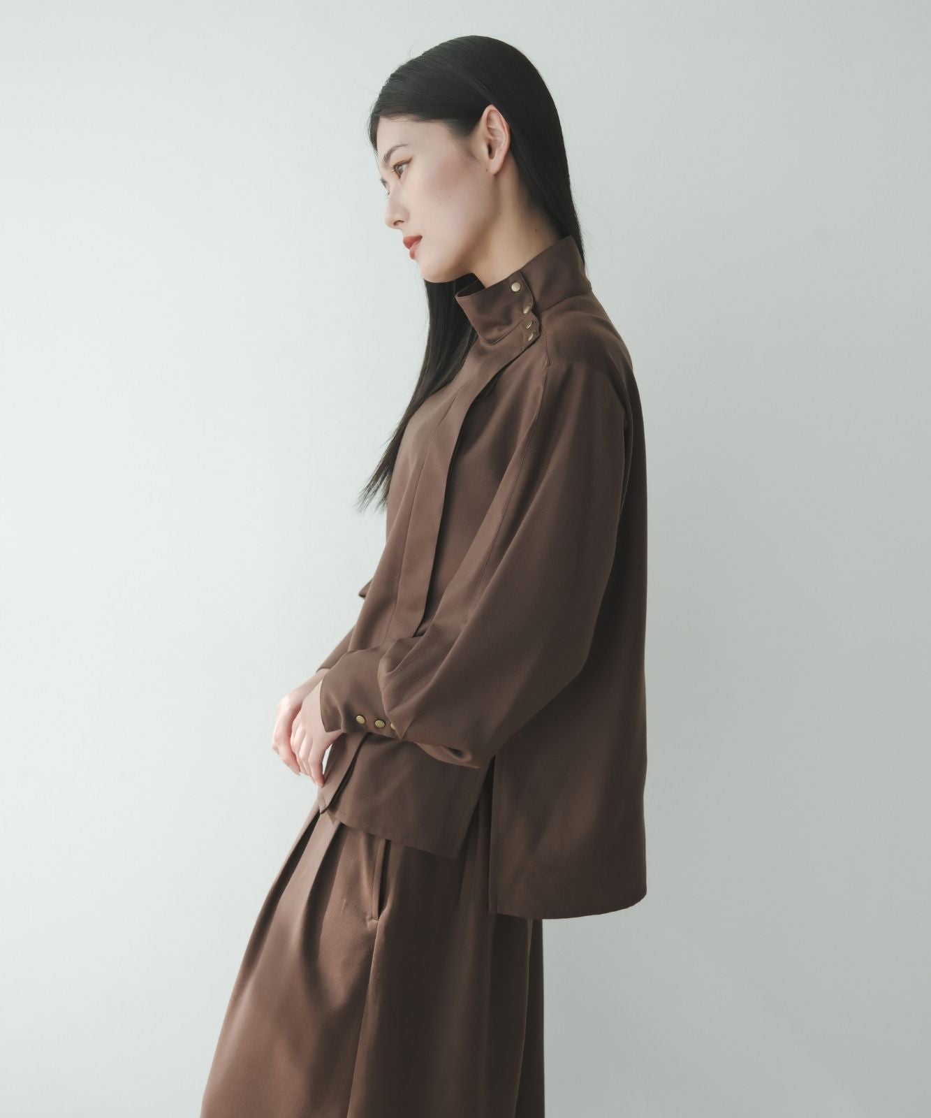 ≪予約販売≫high neck primitive flap blouse - long sleeve -(ハイネックプリミティブフラップブラウス -ロングスリーブ-)≪2023年11月6日15:00販売開始≫≪2024年1月下旬以降発送予定≫