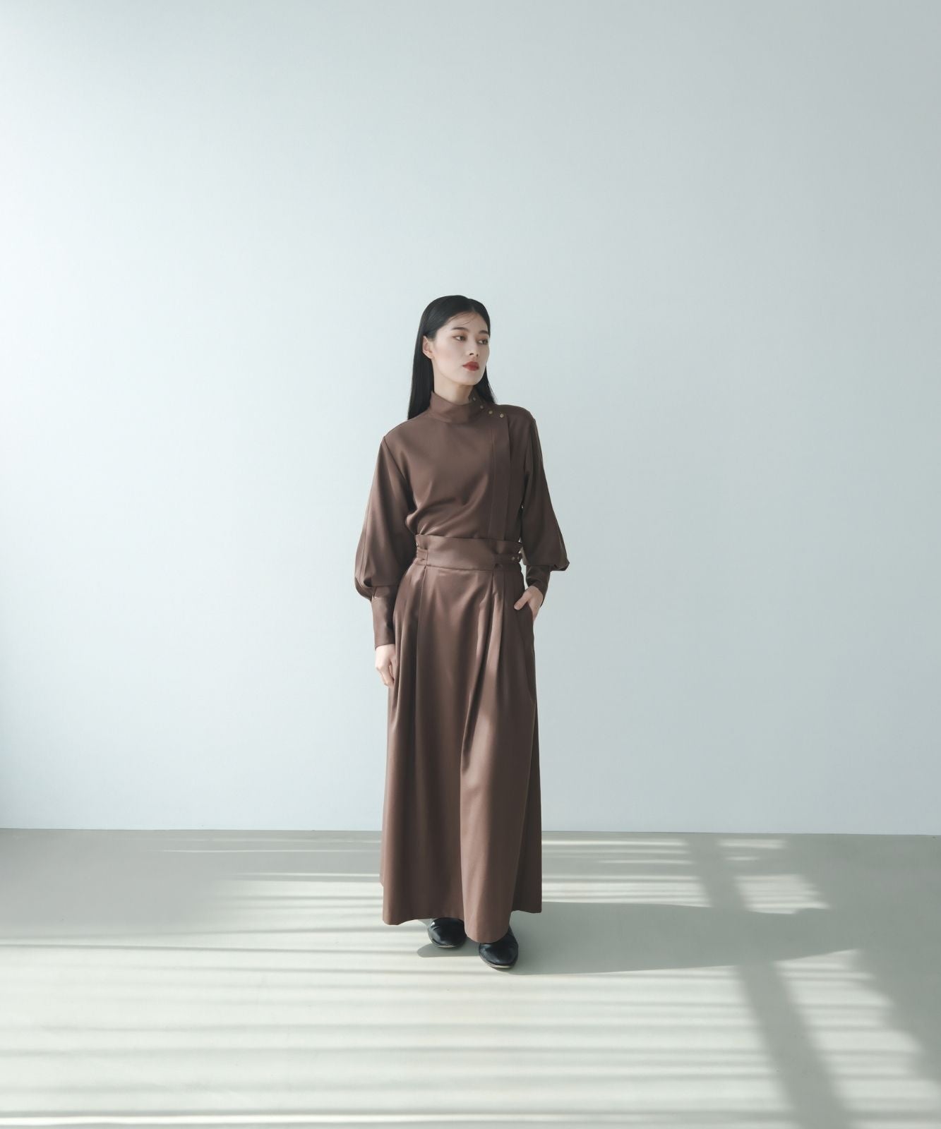 ≪予約販売≫high neck primitive flap blouse - long sleeve -(ハイネックプリミティブフラップブラウス -ロングスリーブ-)≪2023年11月6日15:00販売開始≫≪2024年1月下旬以降発送予定≫