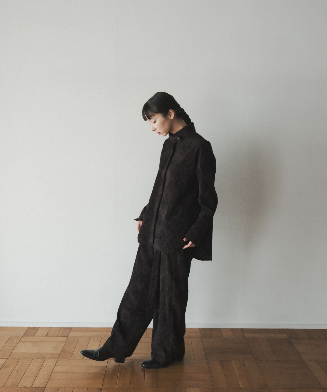 ≪予約販売≫"shibafu" highneck jacquard long blouse("shibafu" ハイネックジャカードロングブラウス)≪2023年10月30日15:00販売開始≫≪2024年1月下旬以降発送予定≫