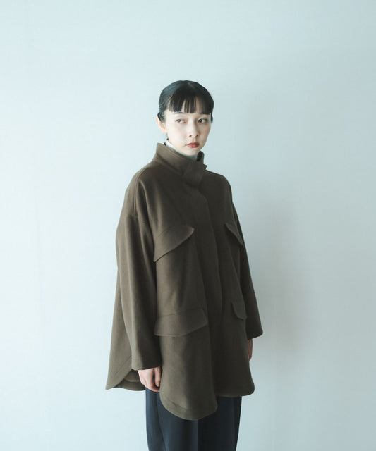 ≪通常販売≫melton stand collar half coat(メルトンスタンドカラーハーフコート)