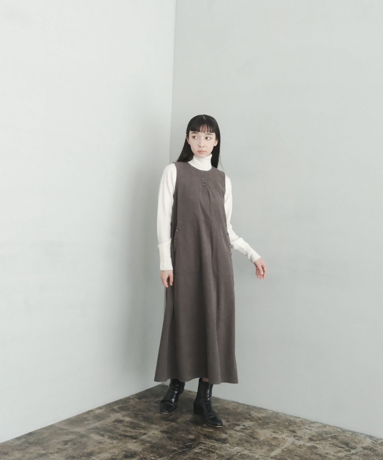 ≪在庫販売≫corduroy jumper skirt（コーデュロイジャンパー