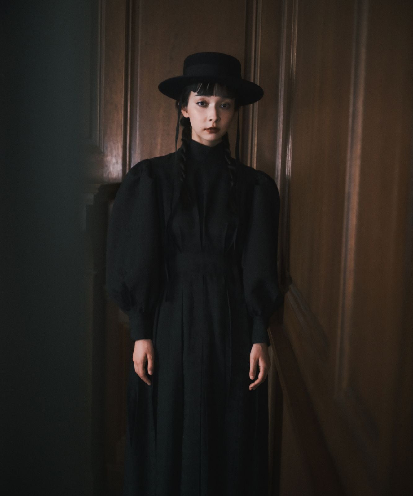 ≪通常販売≫【THE DRESS #50】high neck tuck jacquard onepiece(ハイネックタックジャカードワンピース)