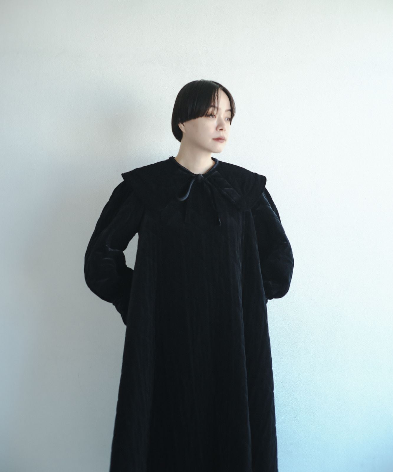 ≪予約販売≫【THE DRESS #53】velour quilting one piece(ベロアキルティングワンピース)≪2023年9月20日15:00販売開始≫≪2023年11月下旬以降発送予定≫