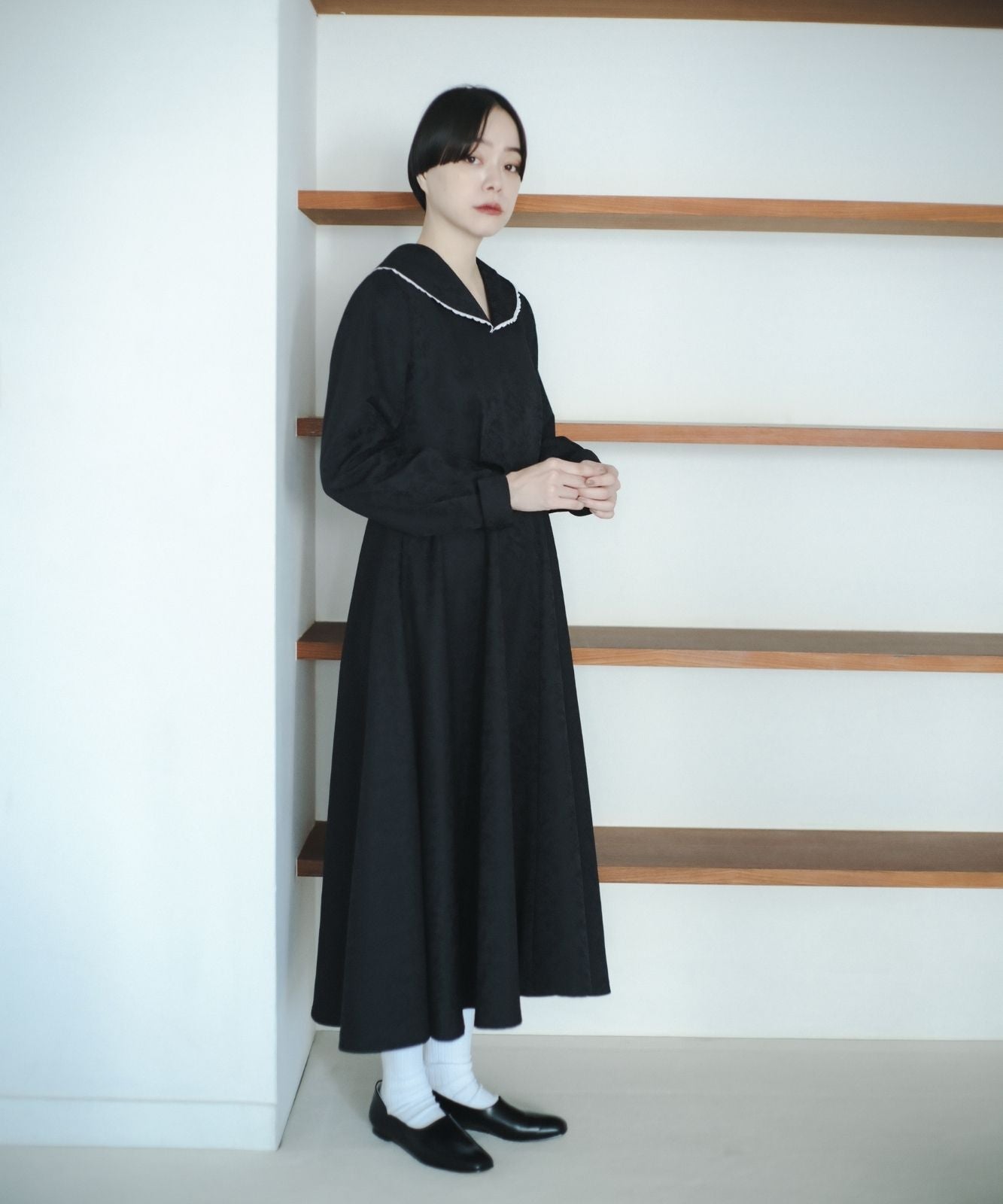 ≪予約販売≫【THE DRESS #52】big lace collar jacquard dress(ビッグレースカラージャカードドレス)≪2023年10月2日15:00販売開始≫≪2024年1月下旬以降発送予定≫