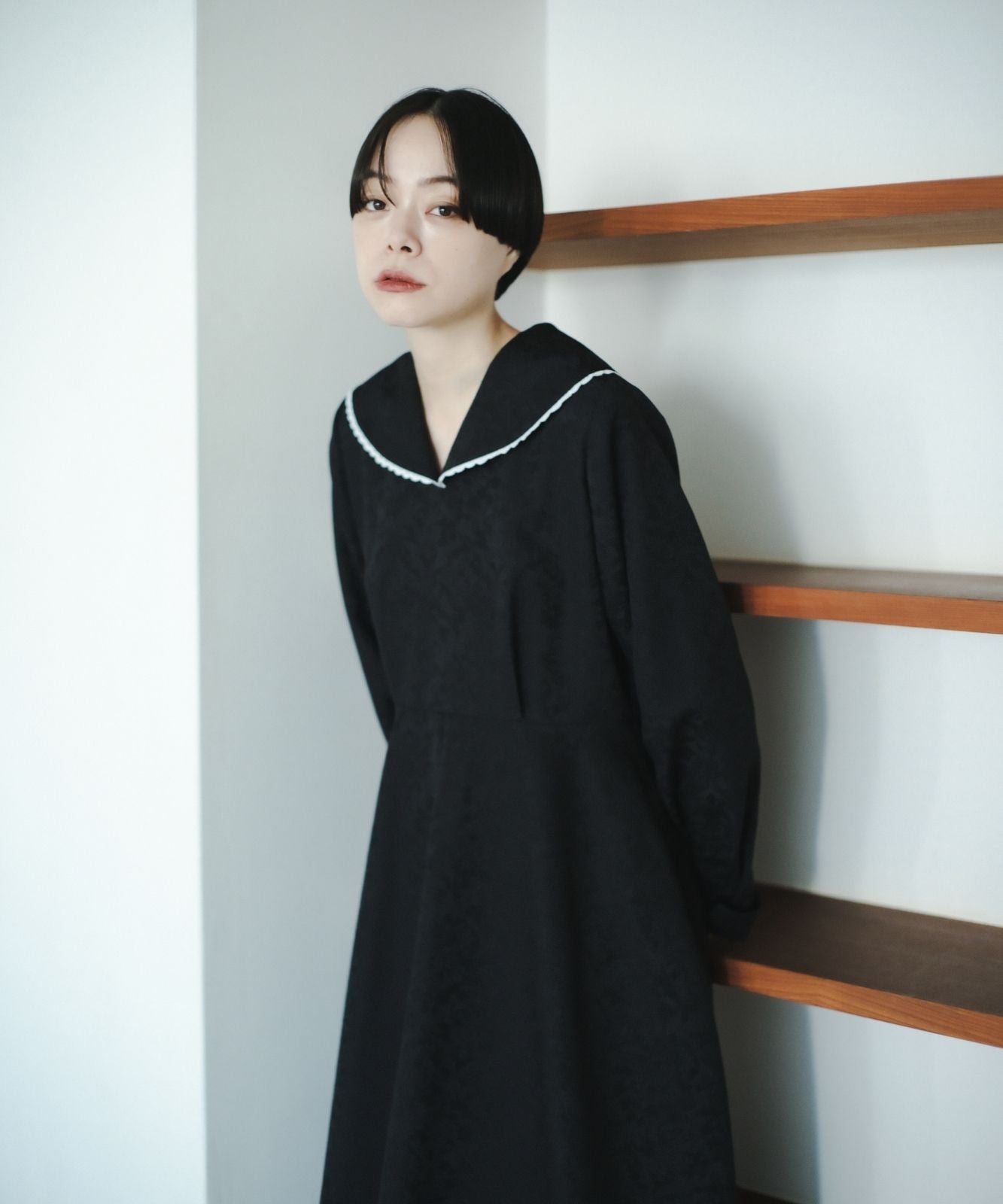 ≪予約販売≫【THE DRESS #52】big lace collar jacquard dress(ビッグレースカラージャカードドレス)≪2023年10月2日15:00販売開始≫≪2024年1月下旬以降発送予定≫
