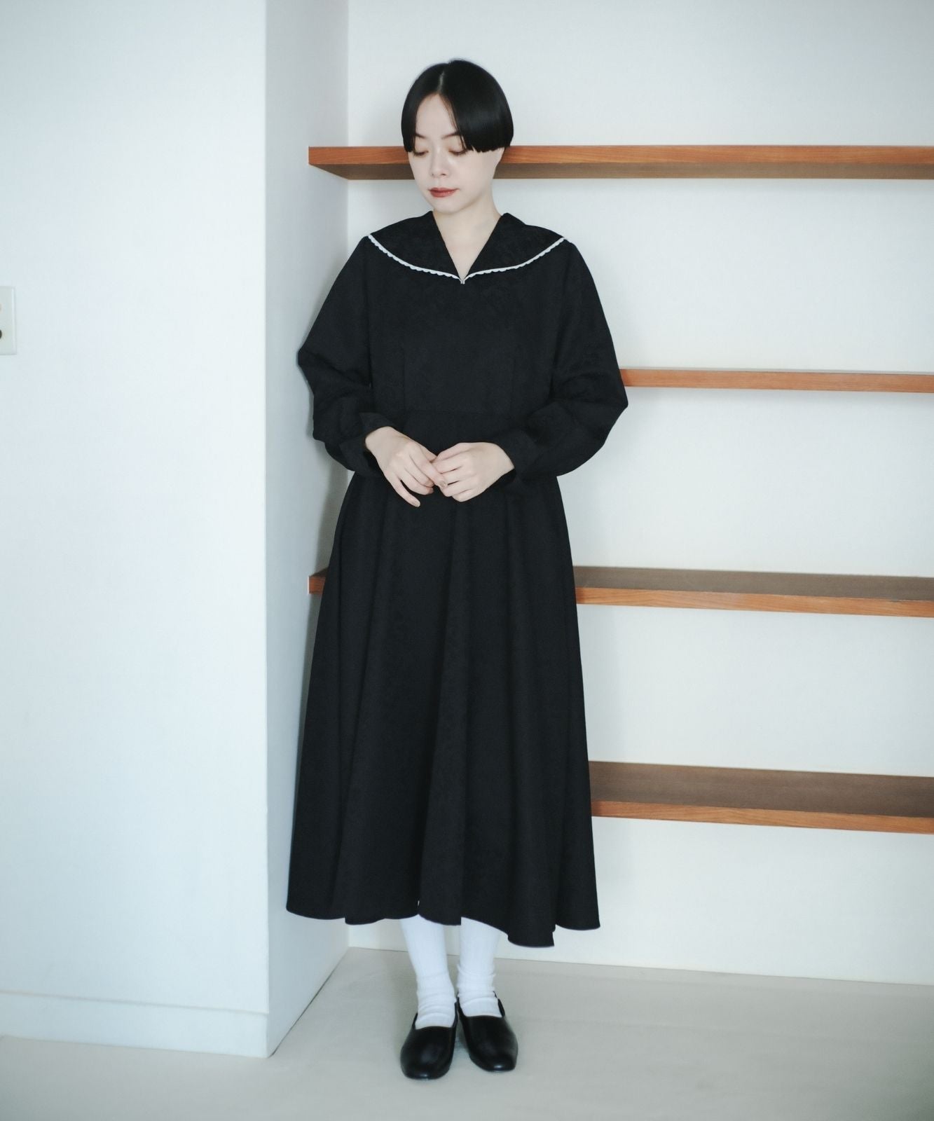 ≪予約販売≫【THE DRESS #52】big lace collar jacquard dress(ビッグレースカラージャカードドレス)≪2023年10月2日15:00販売開始≫≪2024年1月下旬以降発送予定≫