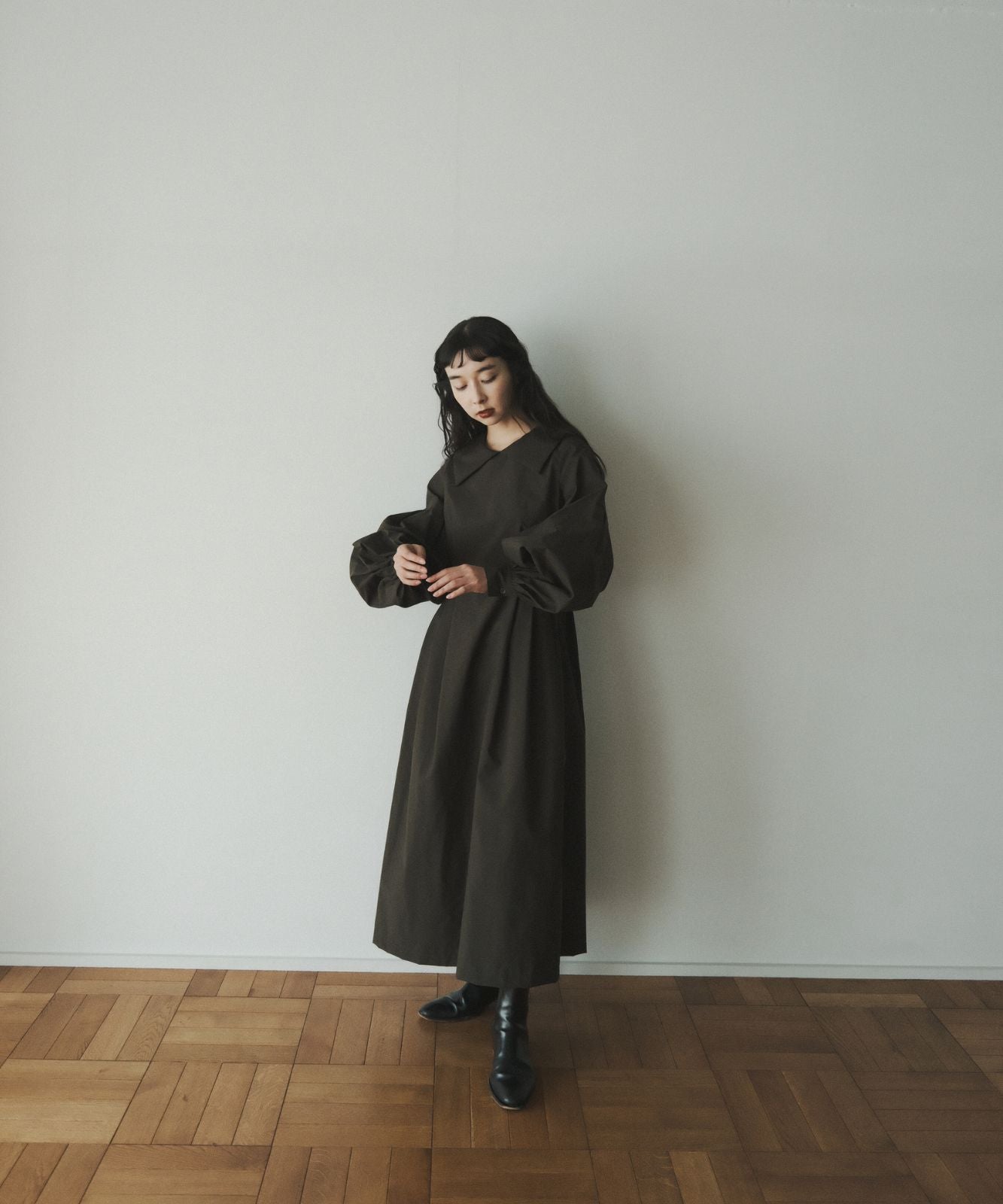 ≪予約販売≫nylon sode volume onepiece(ナイロン袖ボリュームワンピース)≪2023年10月2日15:00販売開始≫≪2023年12月下旬以降発送予定≫