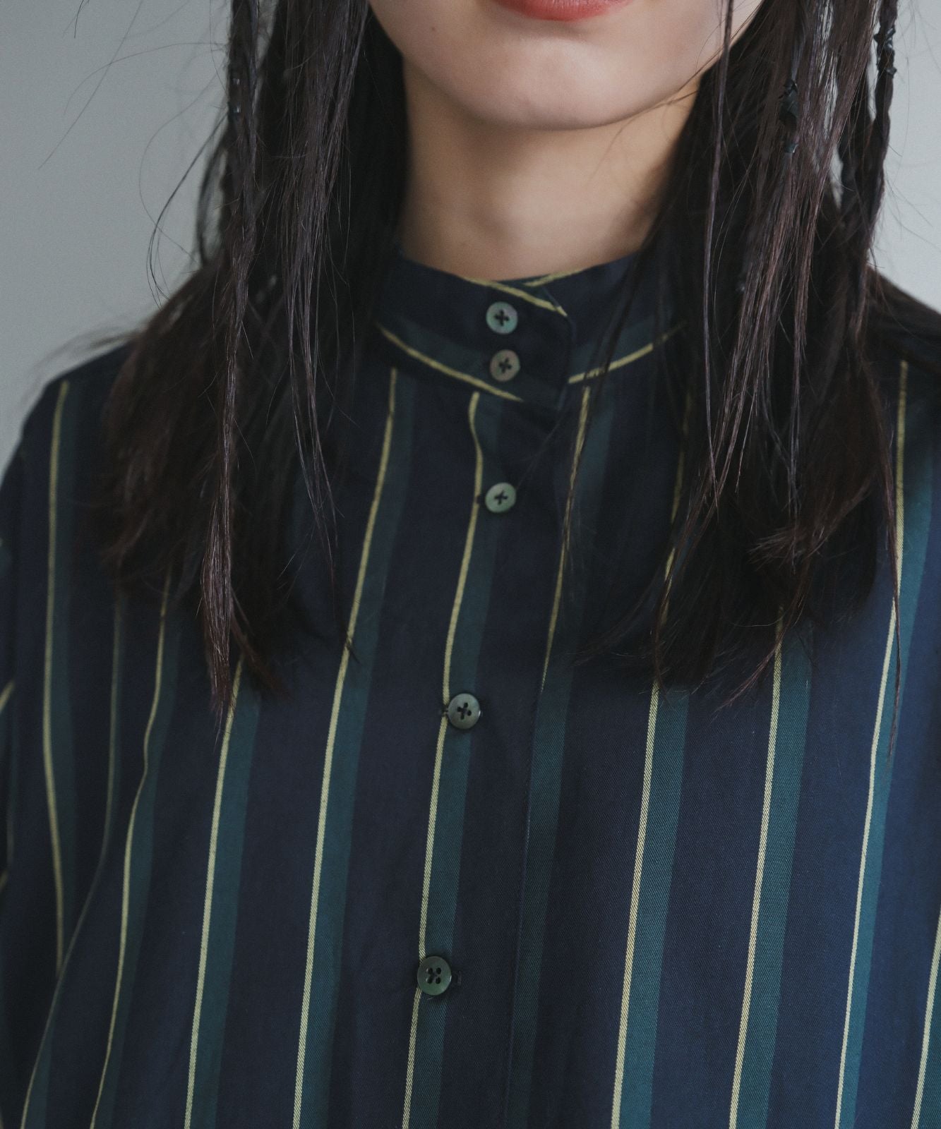 ≪予約販売≫british green stripe onepiece(ブリティッシュグリーンストライプワンピース)≪2023年8月30日15:00販売開始≫≪2023年11月上旬発送予定≫