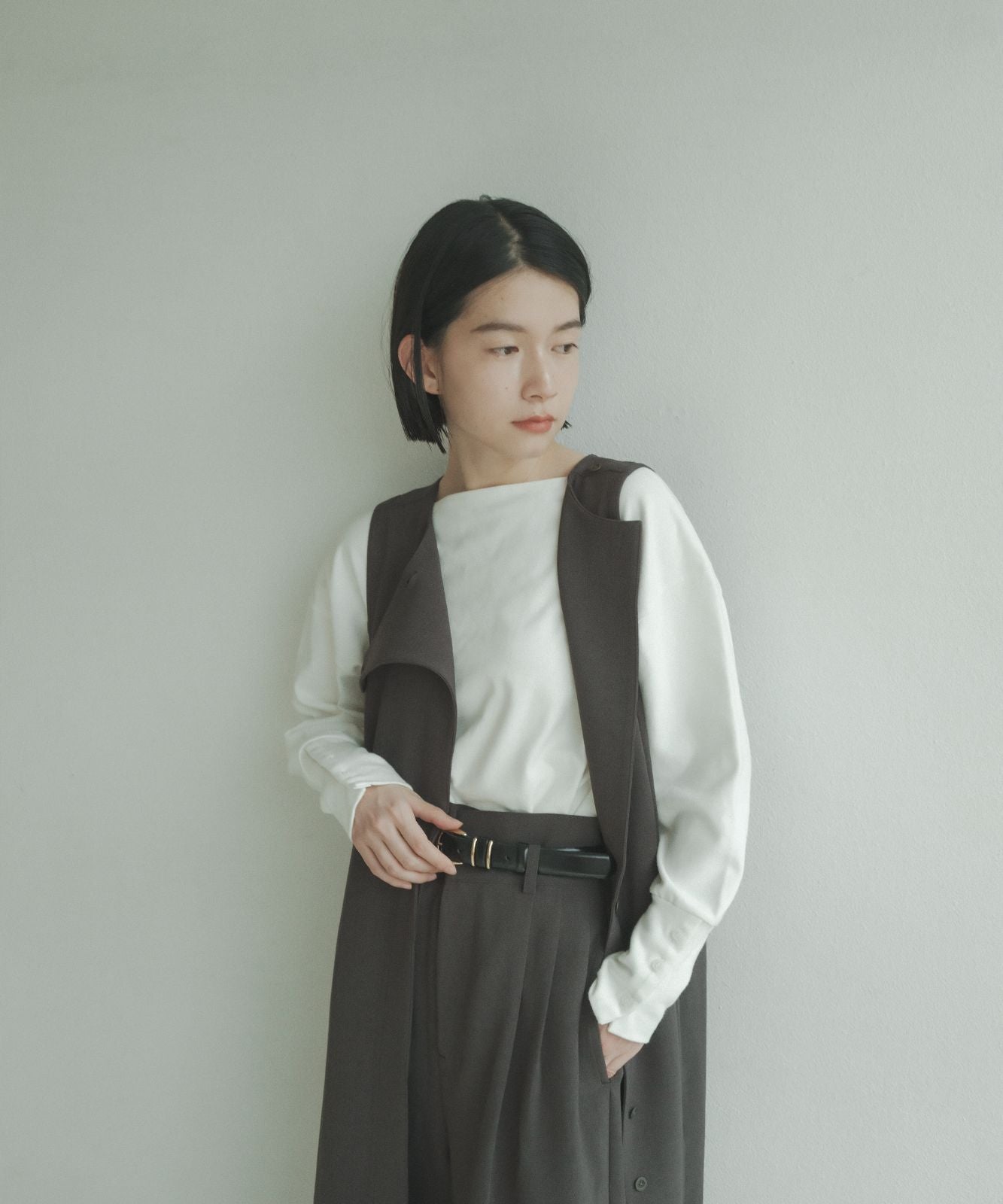 ≪通常販売≫melange long gilet(メランジロングジレ)