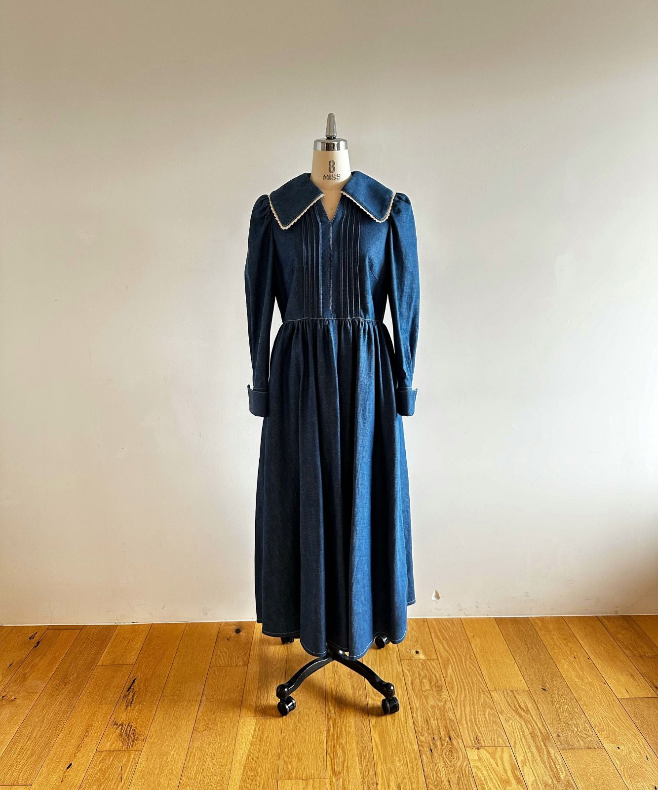 ≪通常販売≫lace pintuck denim classical dress(レースピンタックデニムクラシカルドレス)