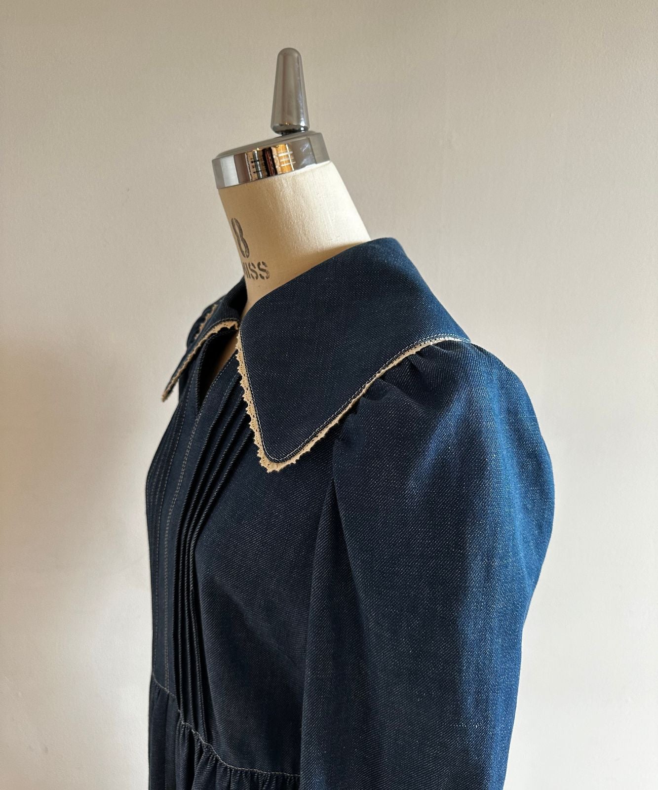 ≪通常販売≫lace pintuck denim classical dress(レースピンタックデニムクラシカルドレス)