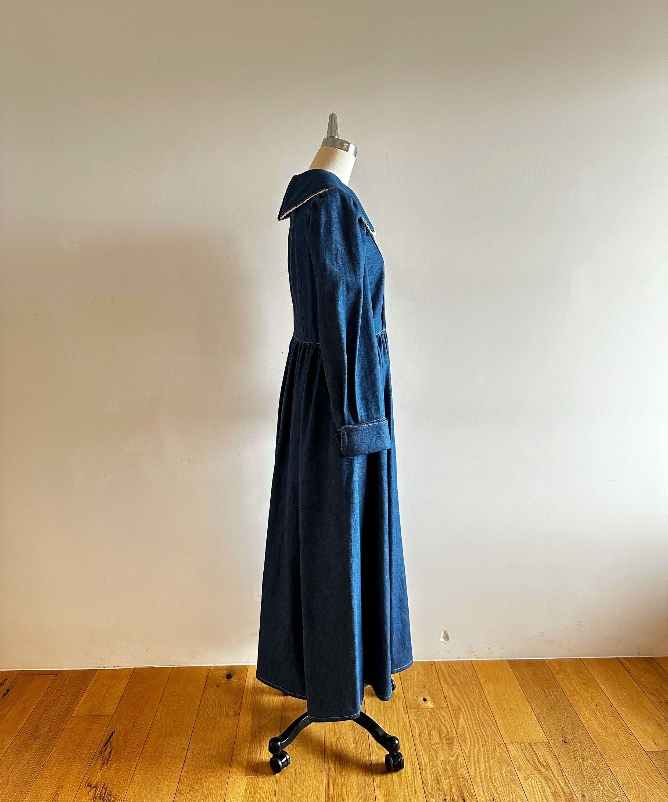 ≪通常販売≫lace pintuck denim classical dress(レースピンタックデニムクラシカルドレス)