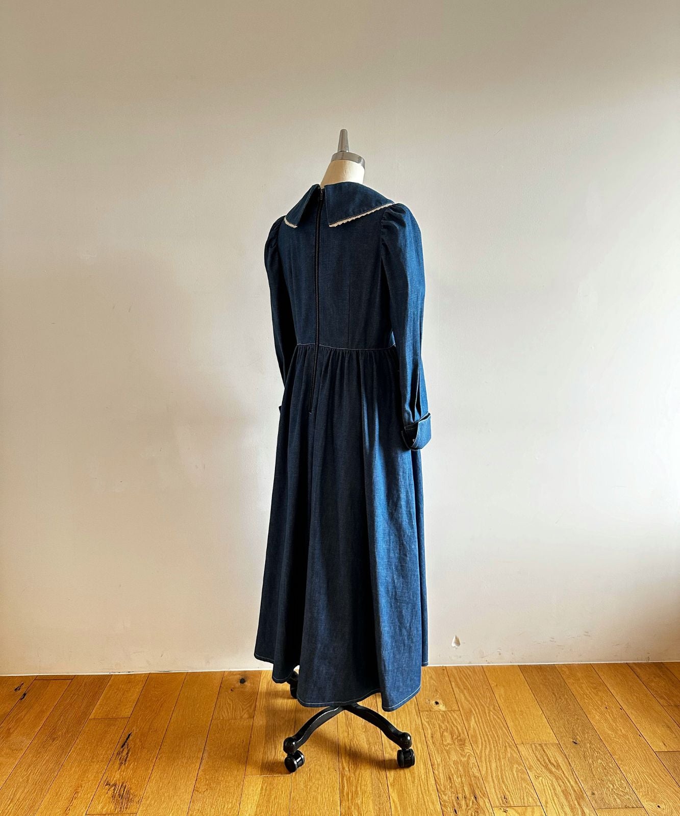 ≪通常販売≫lace pintuck denim classical dress(レースピンタックデニムクラシカルドレス)