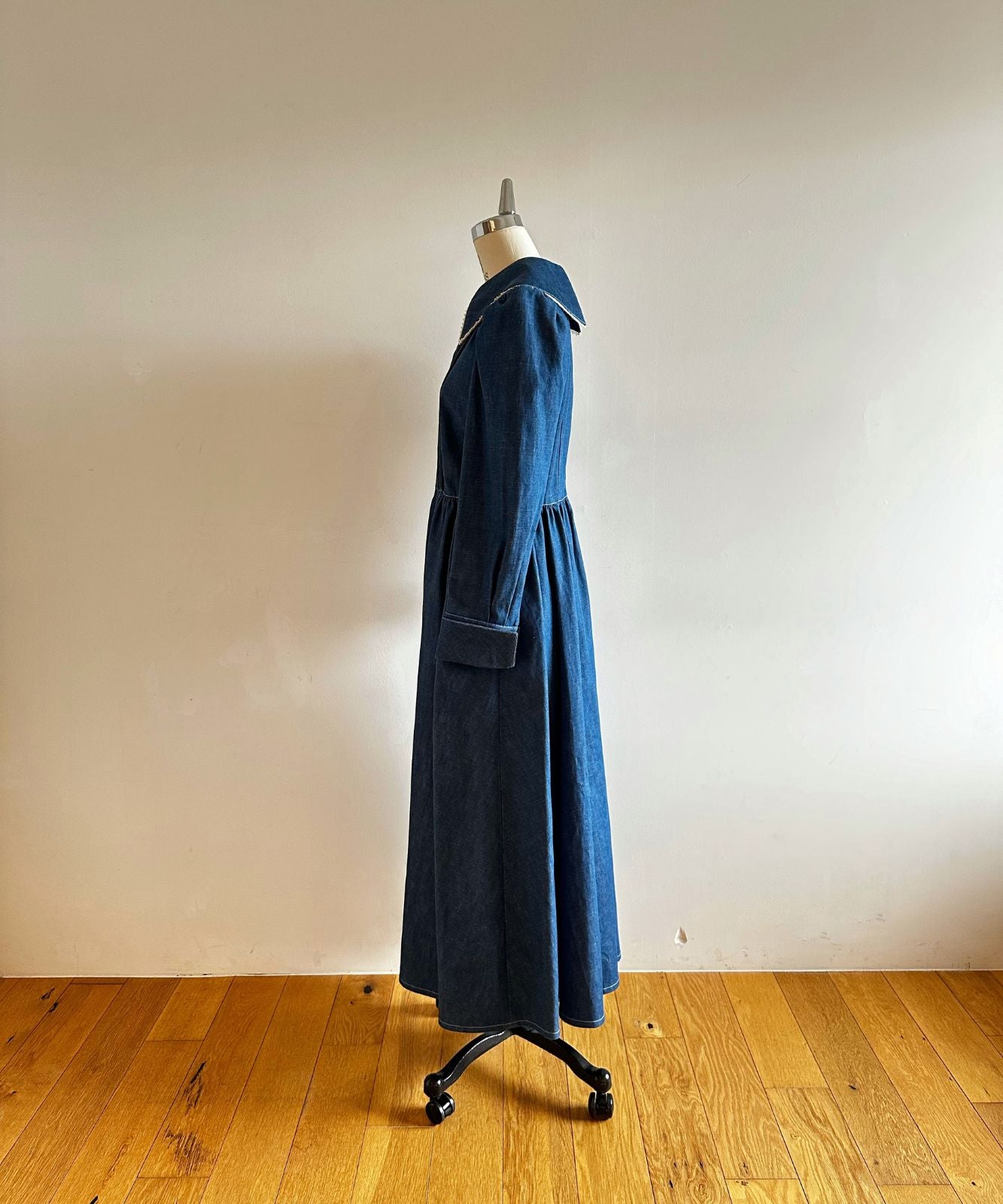 ≪通常販売≫lace pintuck denim classical dress(レースピンタックデニムクラシカルドレス)