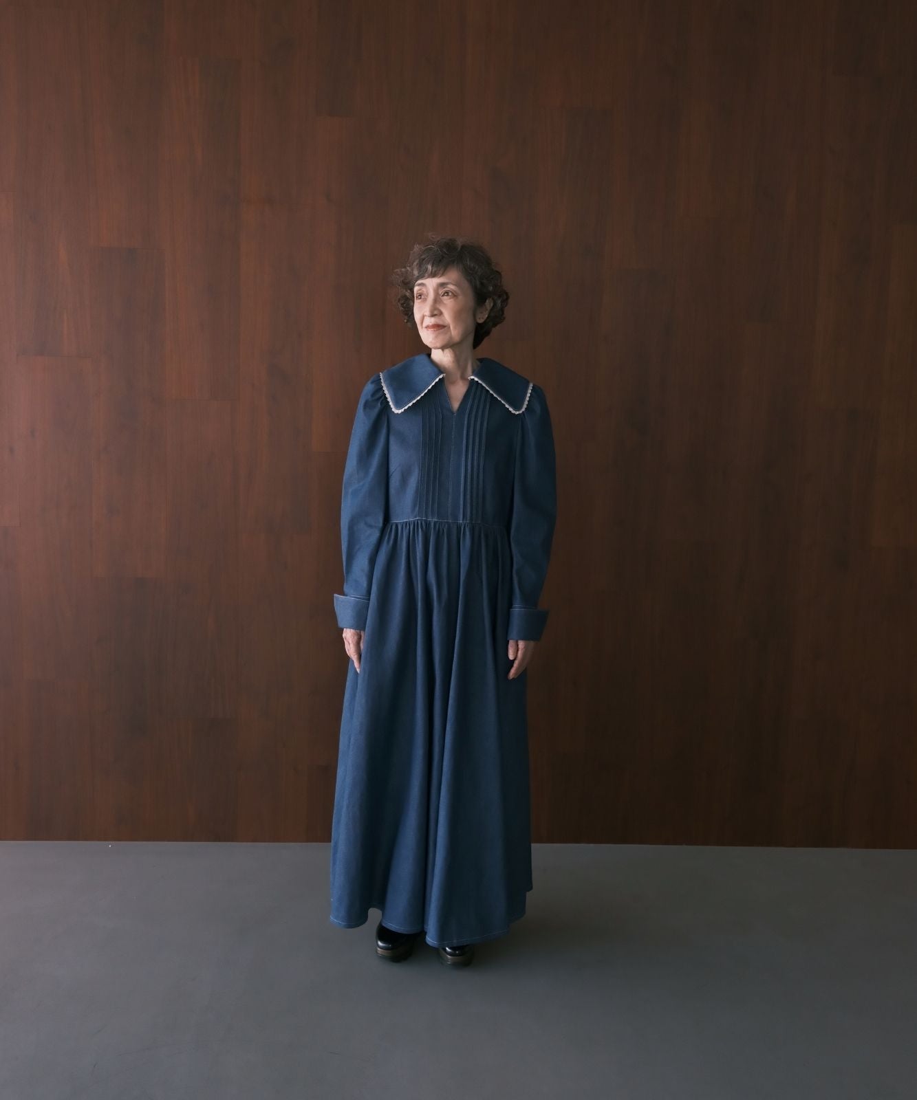 ≪予約販売≫lace pintuck denim classical dress(レースピンタックデニムクラシカルドレス)≪2023年11月6日15:00販売開始≫≪2024年1月下旬以降発送予定≫