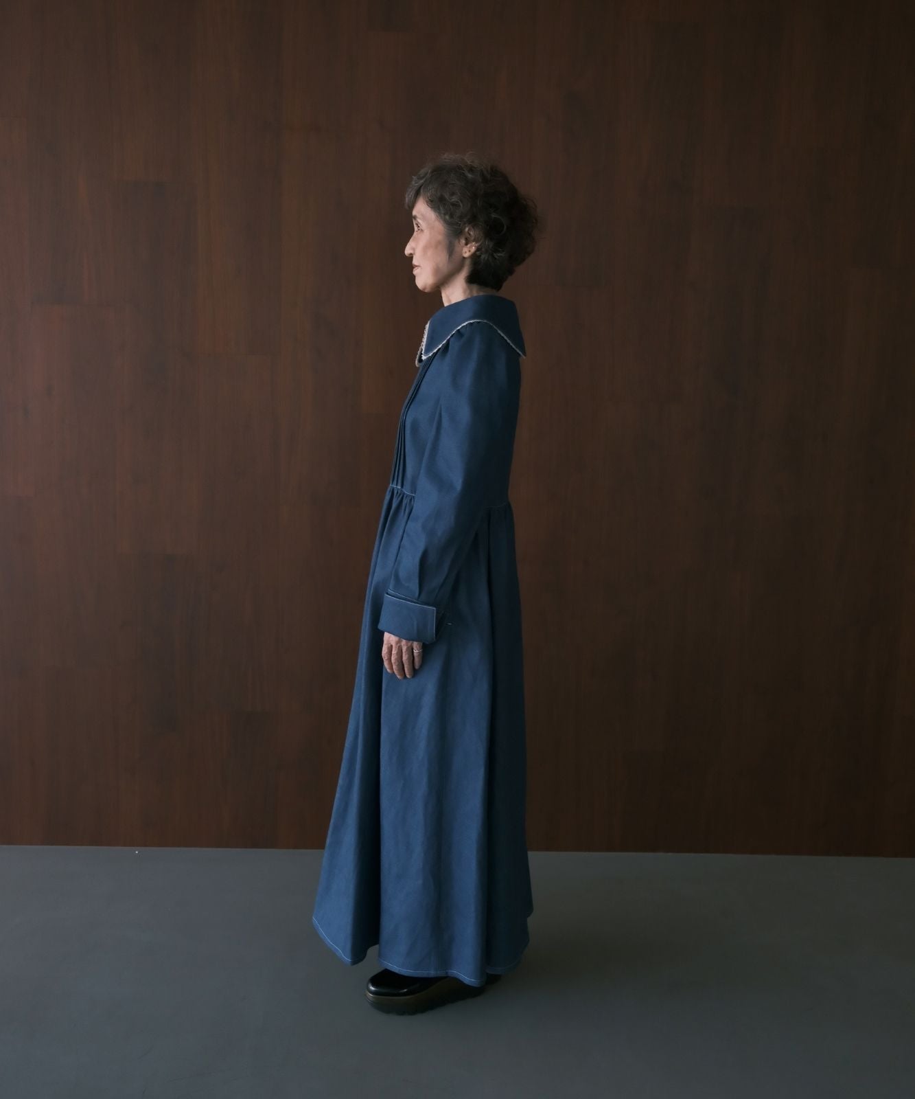 ≪予約販売≫lace pintuck denim classical dress(レースピンタックデニムクラシカルドレス)≪2023年11月6日15:00販売開始≫≪2024年1月下旬以降発送予定≫