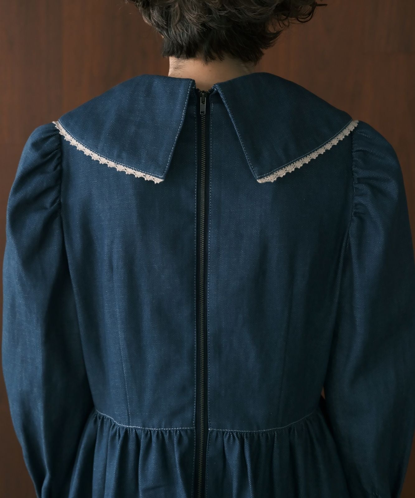 ≪予約販売≫lace pintuck denim classical dress(レースピンタックデニムクラシカルドレス)≪2023年11月6日15:00販売開始≫≪2024年1月下旬以降発送予定≫