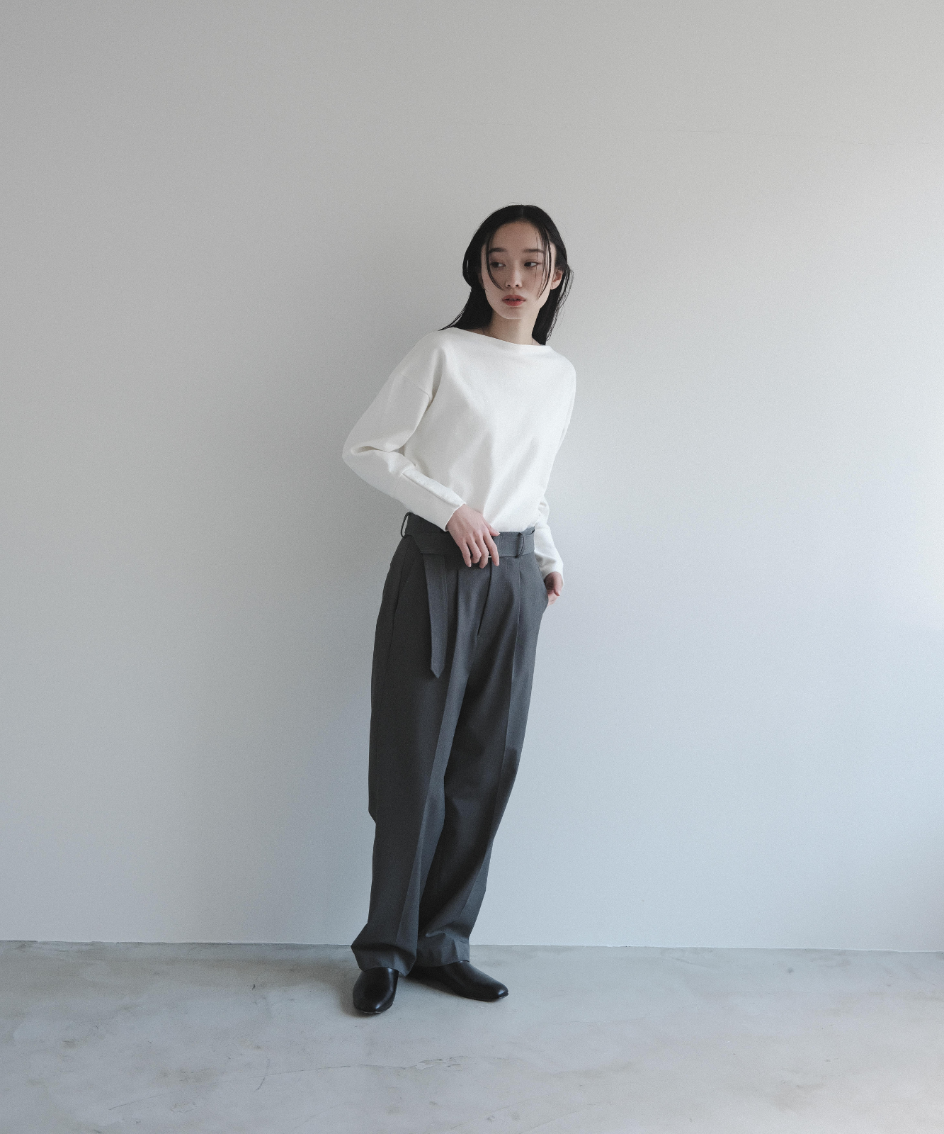 ≪通常販売≫argan belted tapered slacks(アルガンベルテッドテーパードスラックス)