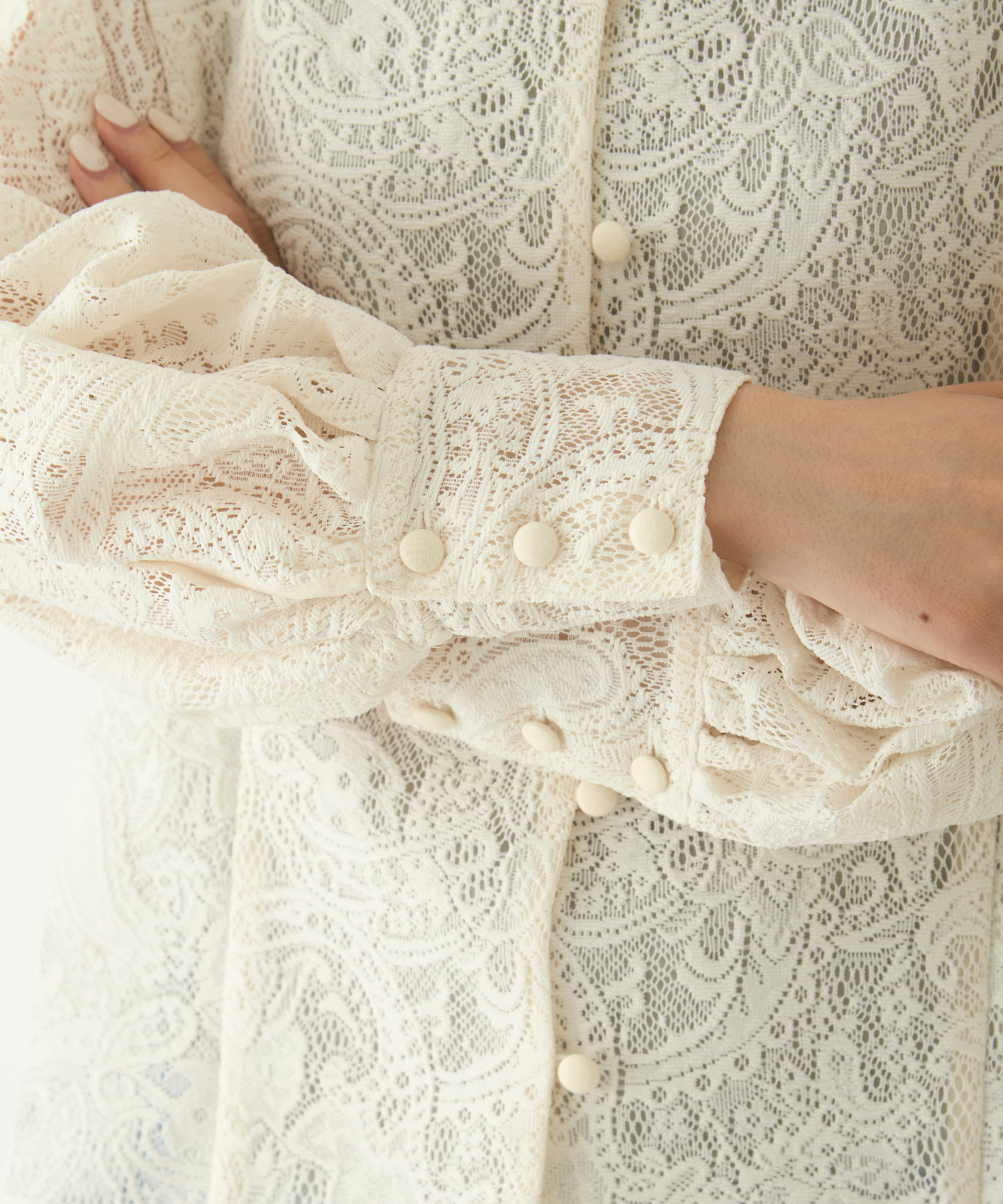 ≪通常販売≫front tuck lace blouse(フロントタックレースブラウス)