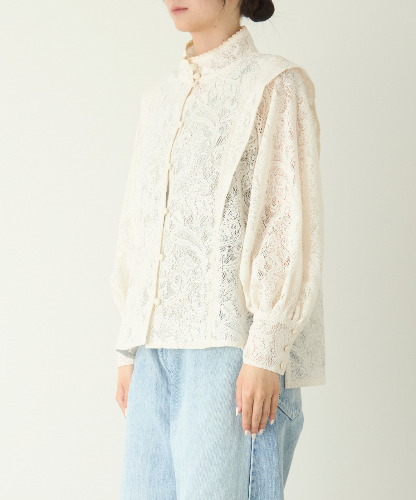≪通常販売≫front tuck lace blouse(フロントタックレースブラウス)