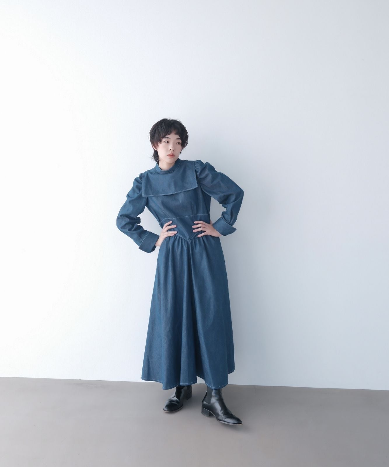 ≪予約販売≫princess gather denim classical dress(プリンセスギャザーデニムクラシカルドレス)≪2023年11月20日15:00販売開始≫≪2024年1月下旬以降発送予定≫