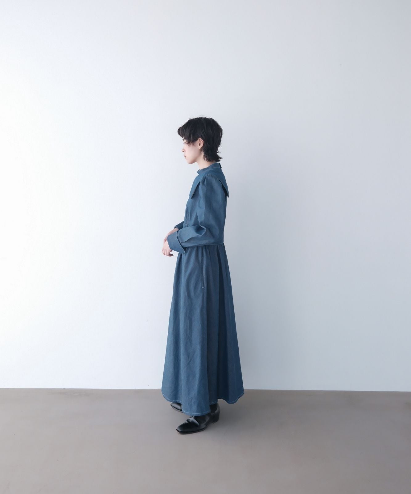 ≪予約販売≫princess gather denim classical dress(プリンセスギャザーデニムクラシカルドレス)≪2023年11月20日15:00販売開始≫≪2024年1月下旬以降発送予定≫