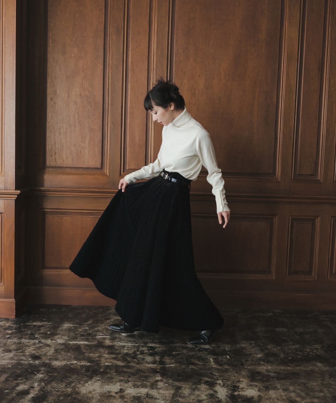 ≪通常販売≫velvet quilting super flare skirt (ベルベットキルティングスーパーフレアスカート)