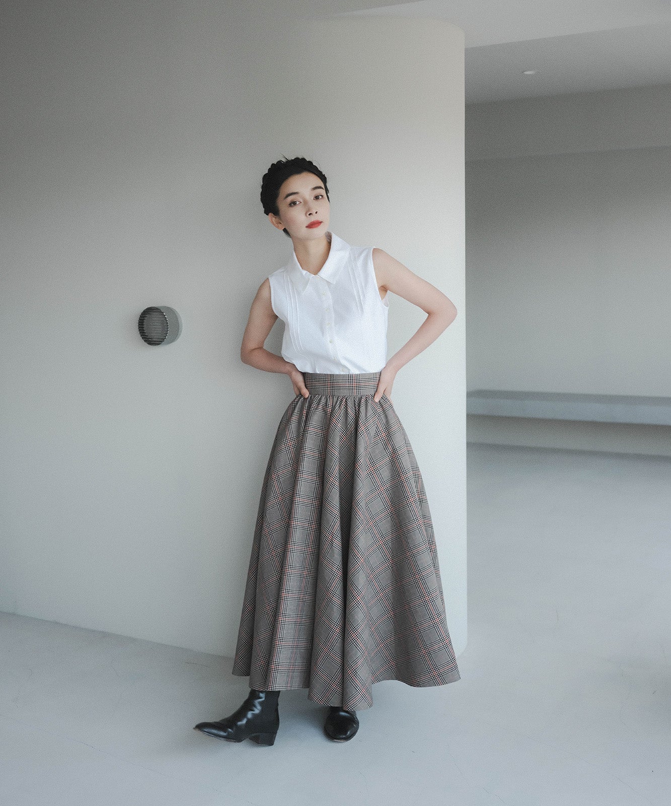 ≪予約販売≫gather flare check skirt(ギャザーフレアチェックスカート)≪2023年5月19日13:00販売開始≫≪2023年7月下旬発送予定≫
