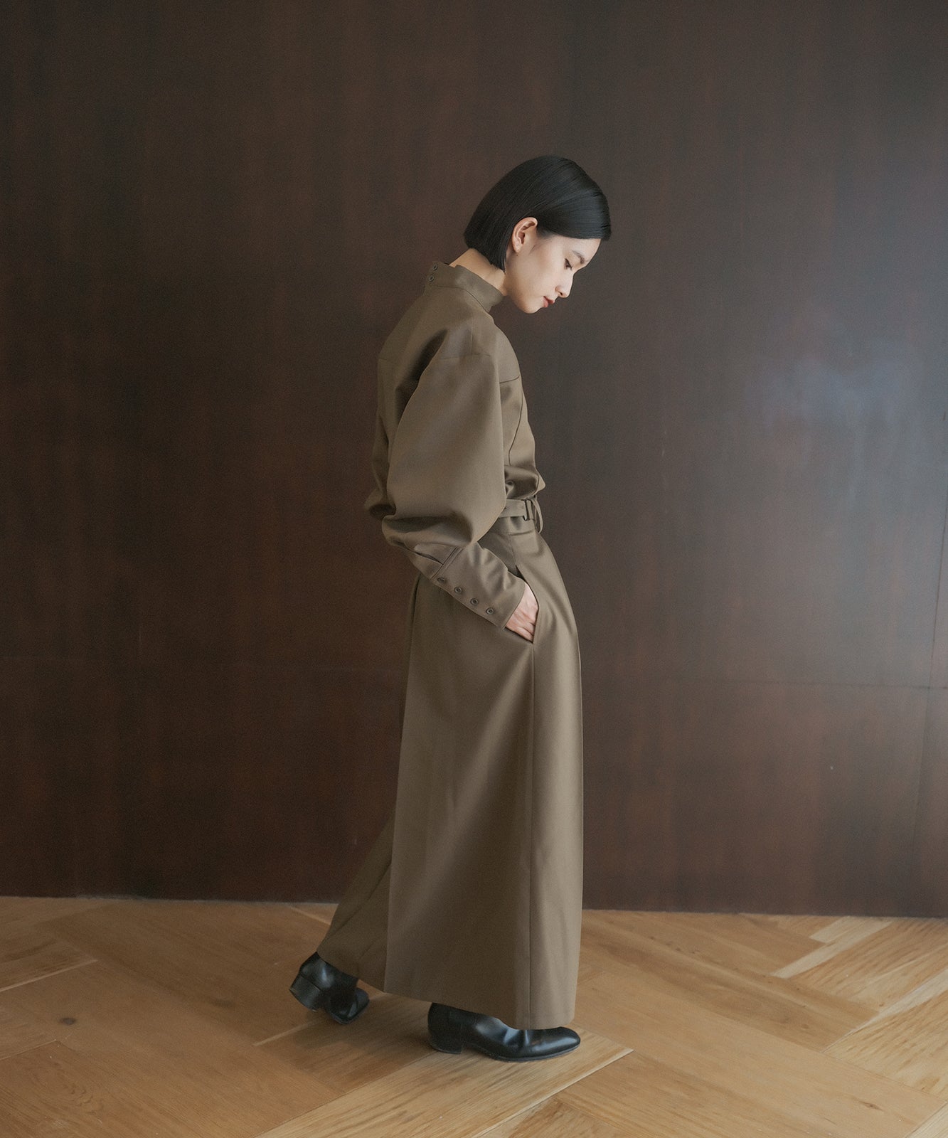 ≪予約販売≫twill chambray tuck fold skirt(ツイルシャンブレータックホールドスカート)≪2023年7月24日21:00販売開始≫≪2023年11月上旬発送予定≫