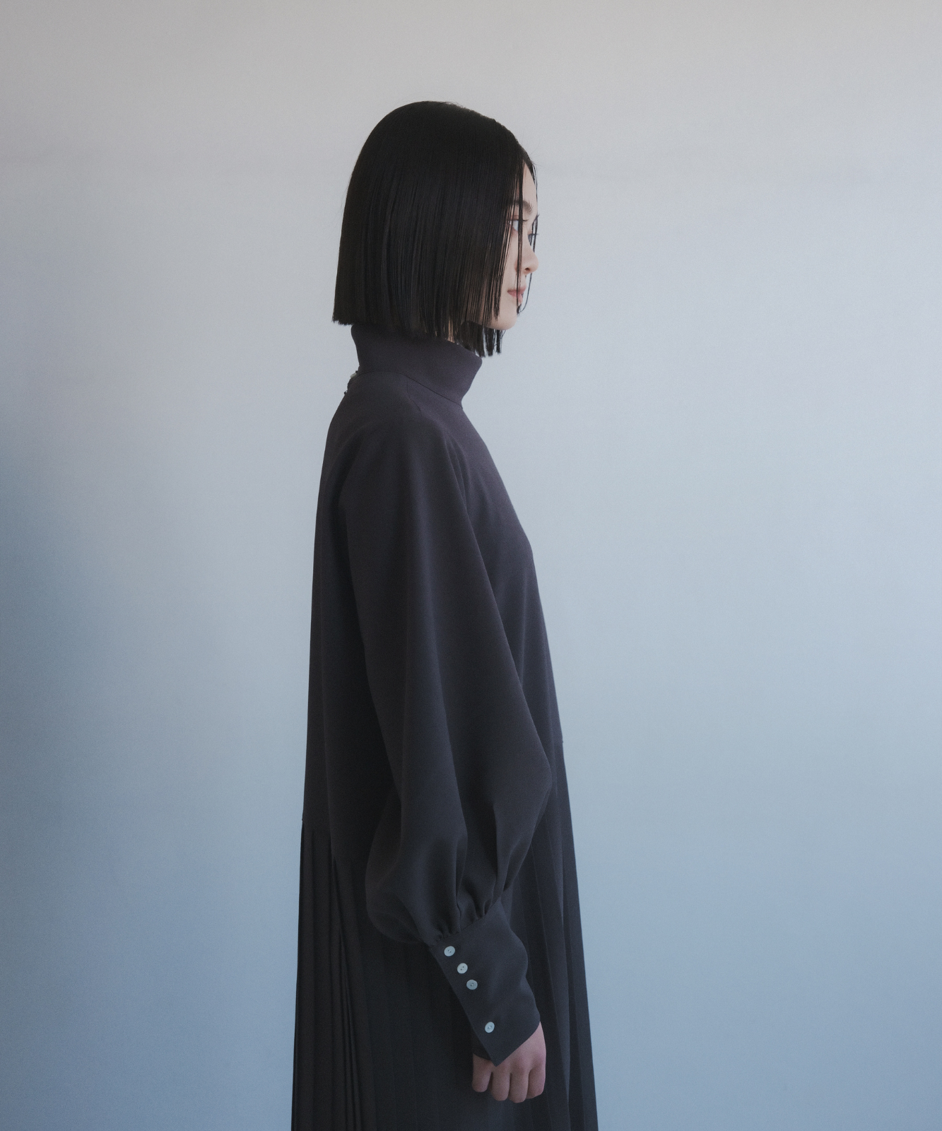 ≪予約販売≫ highneck toro pleats onepiece(ハイネックトロプリーツワンピース)≪2023年11月13日15:00販売開始≫≪2024年2月上旬以降発送予定≫