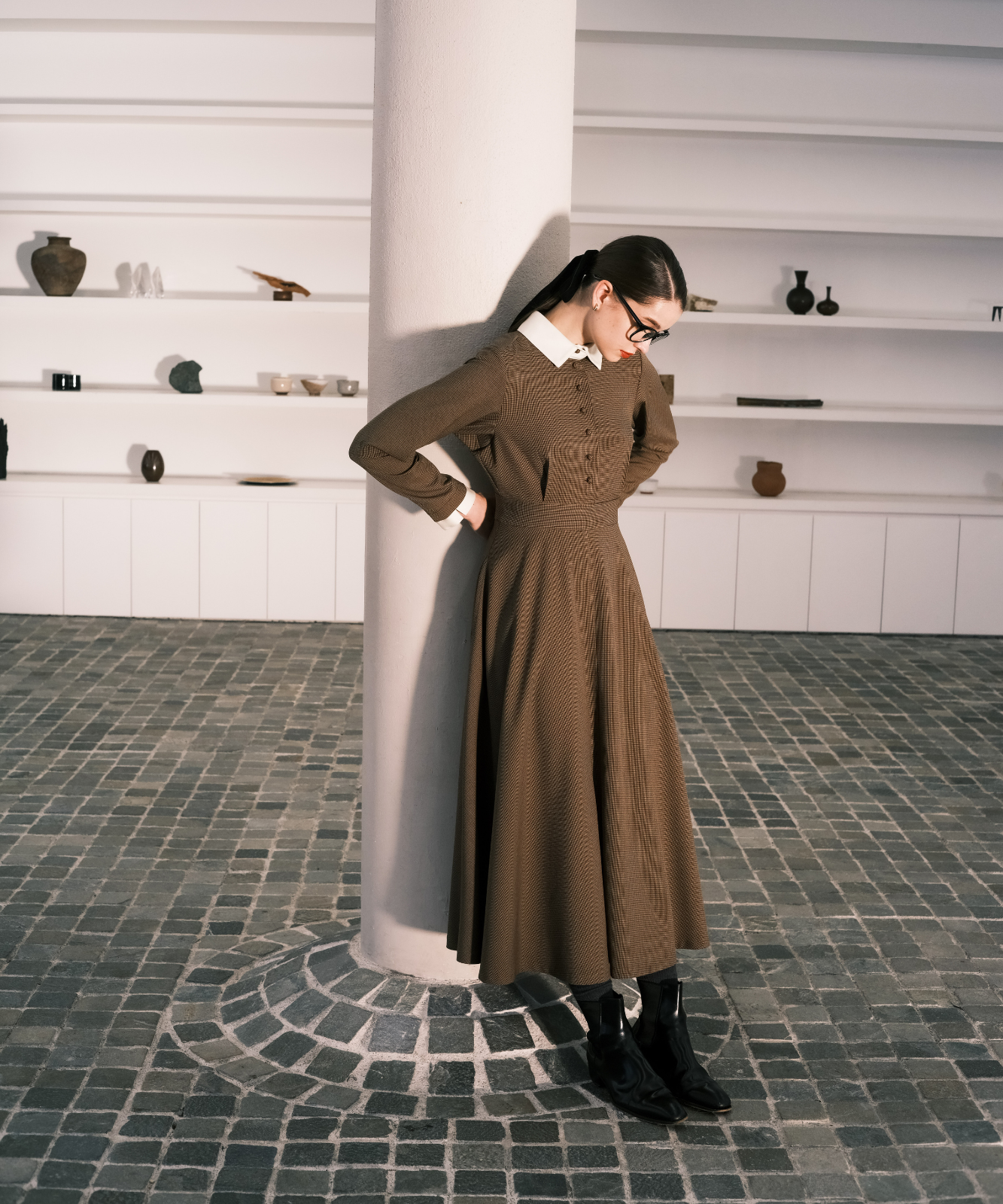 foufou ガンクラブチェックフレアドレス foufou ガンクラブチェックフレアドレス