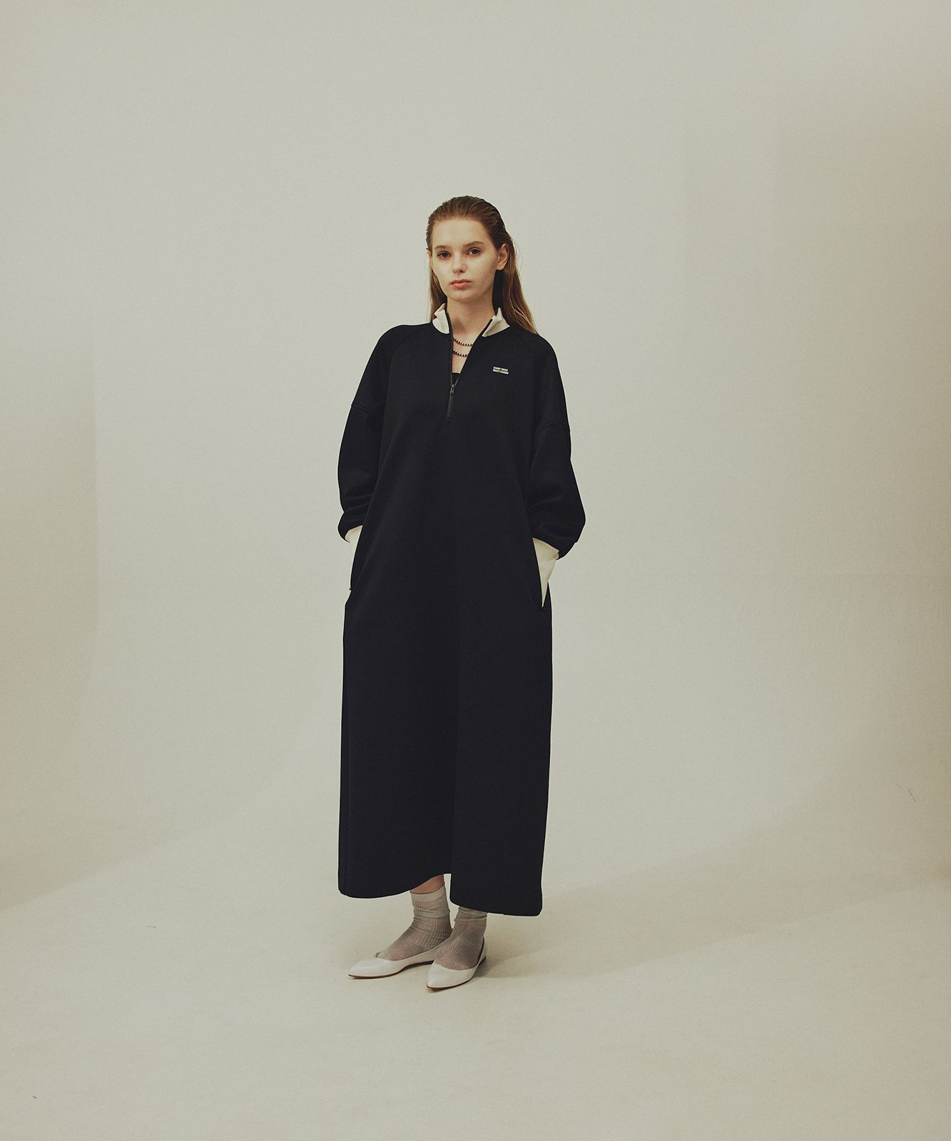 フード付きワンピース Wジップ ギミック ダークコア ≪通常販売≫track candy half zip onepiece(トラック