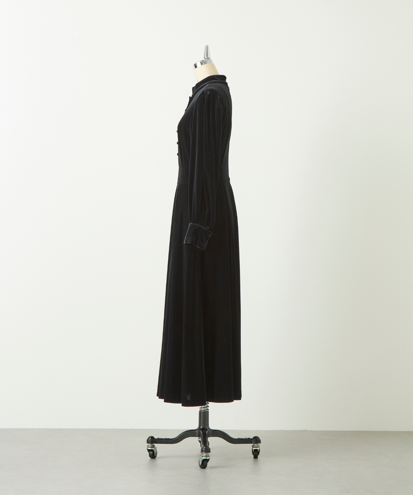 ≪通常販売≫【THE DRESS #57】velour front button dress(ベロアフロントボタンドレス)