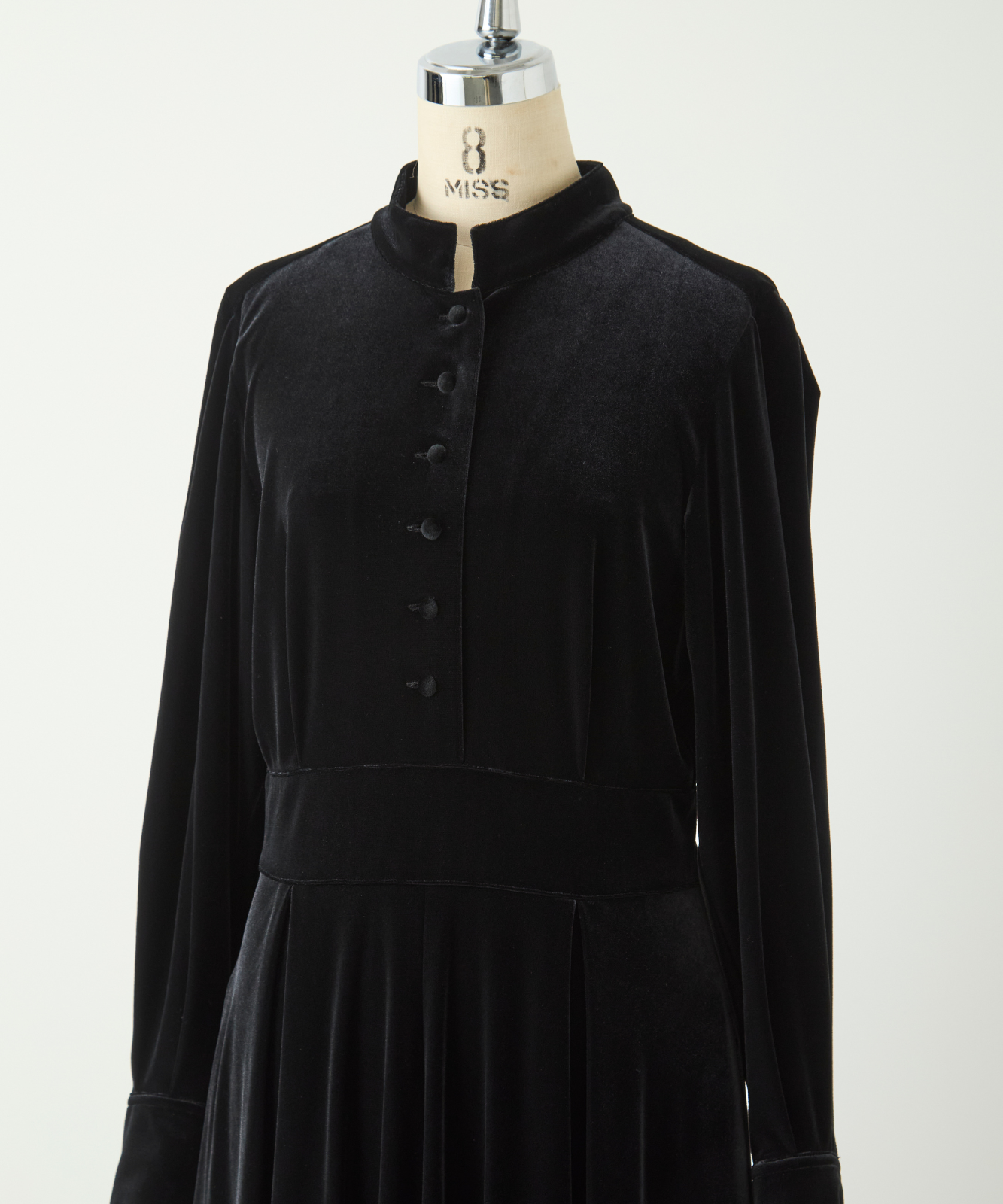 ≪通常販売≫【THE DRESS #57】velour front button dress(ベロアフロントボタンドレス)