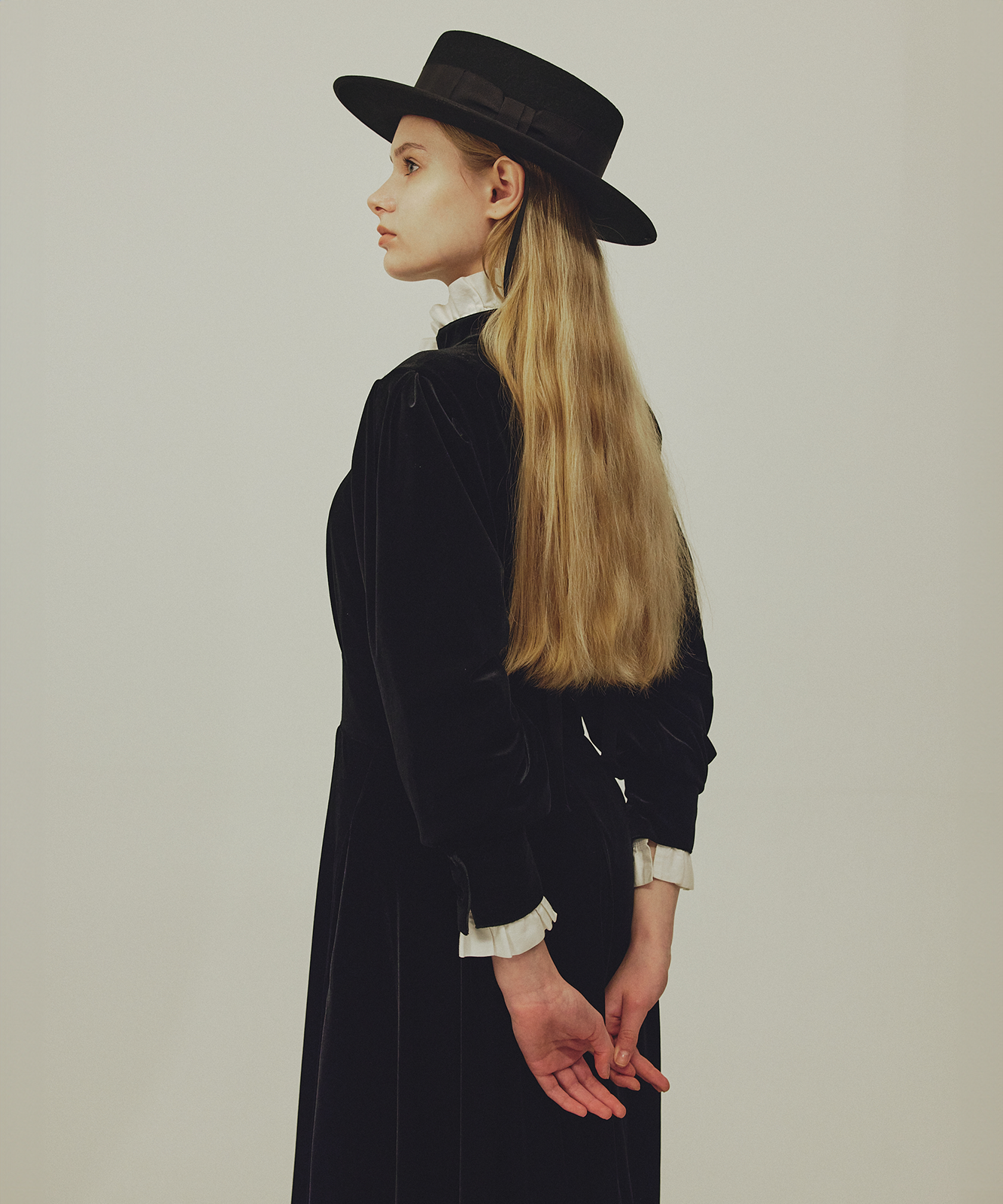 ≪通常販売≫【THE DRESS #57】velour front button dress(ベロアフロントボタンドレス)