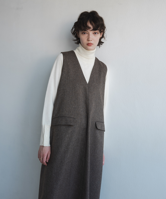 ≪通常販売≫Vneck tweed jumper skirt(Vネックツイードジャンパースカート)