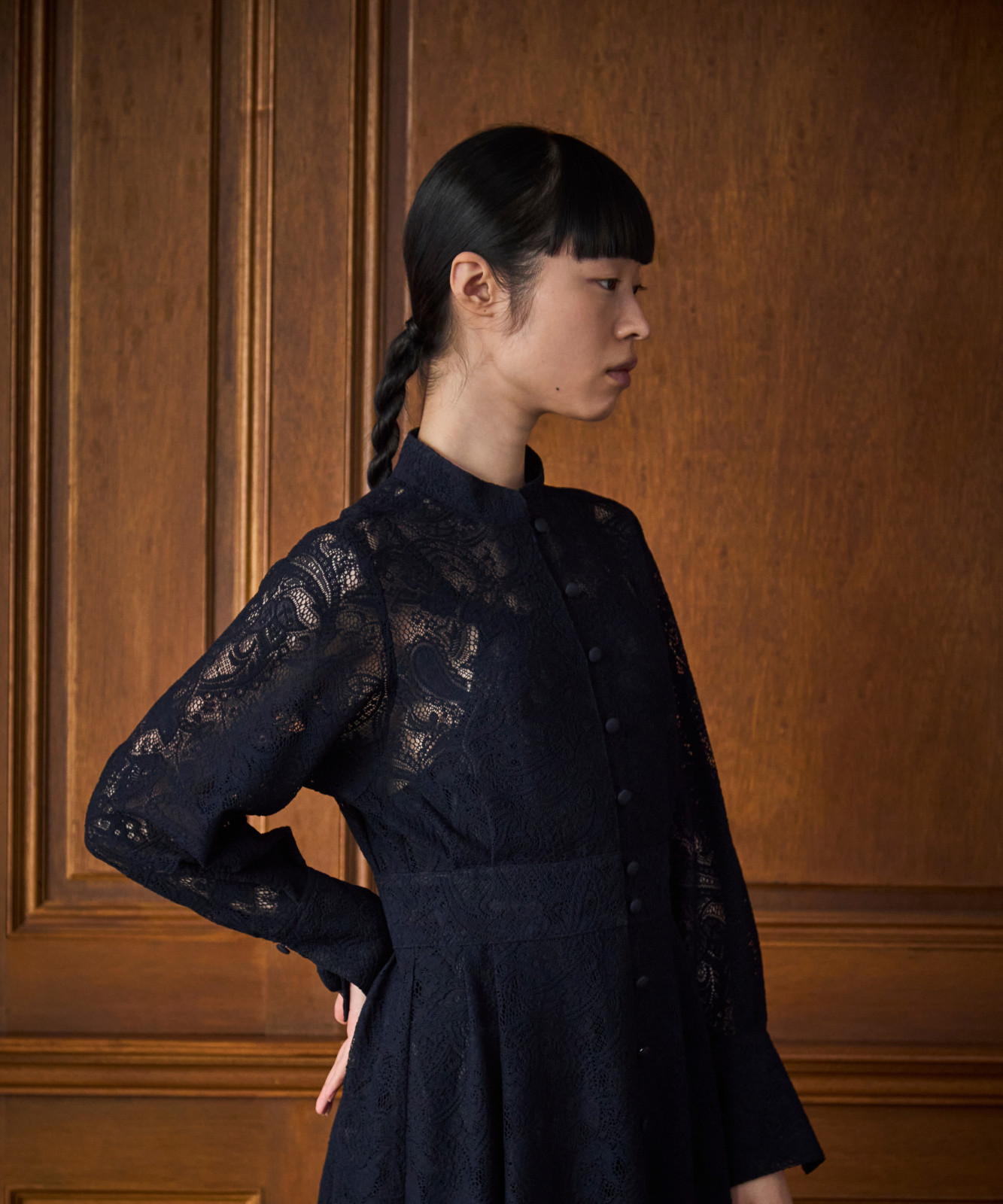 ≪通常販売≫stand collar lace dress(スタンドカラーレースドレス)