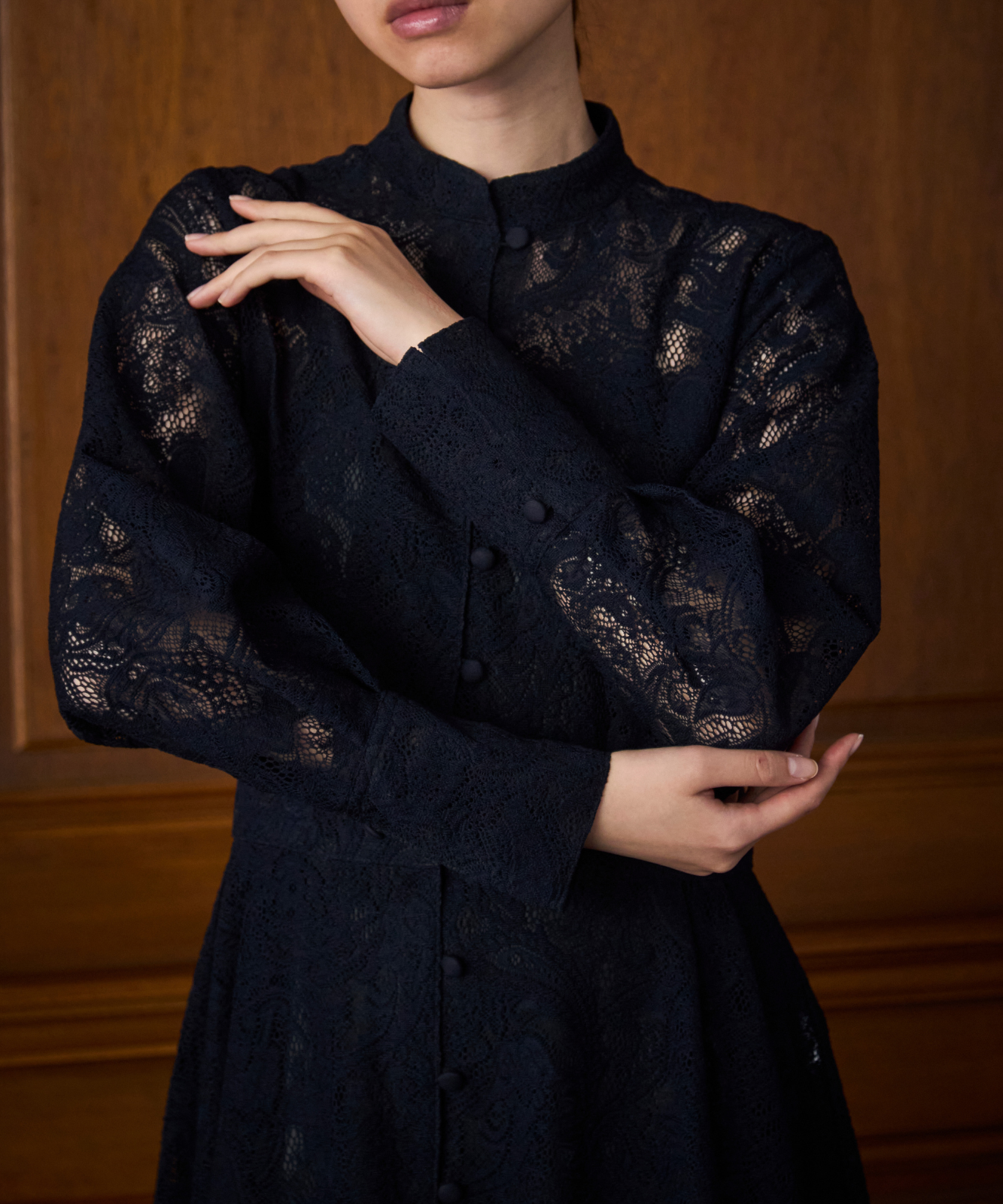 ≪通常販売≫stand collar lace dress(スタンドカラーレースドレス)