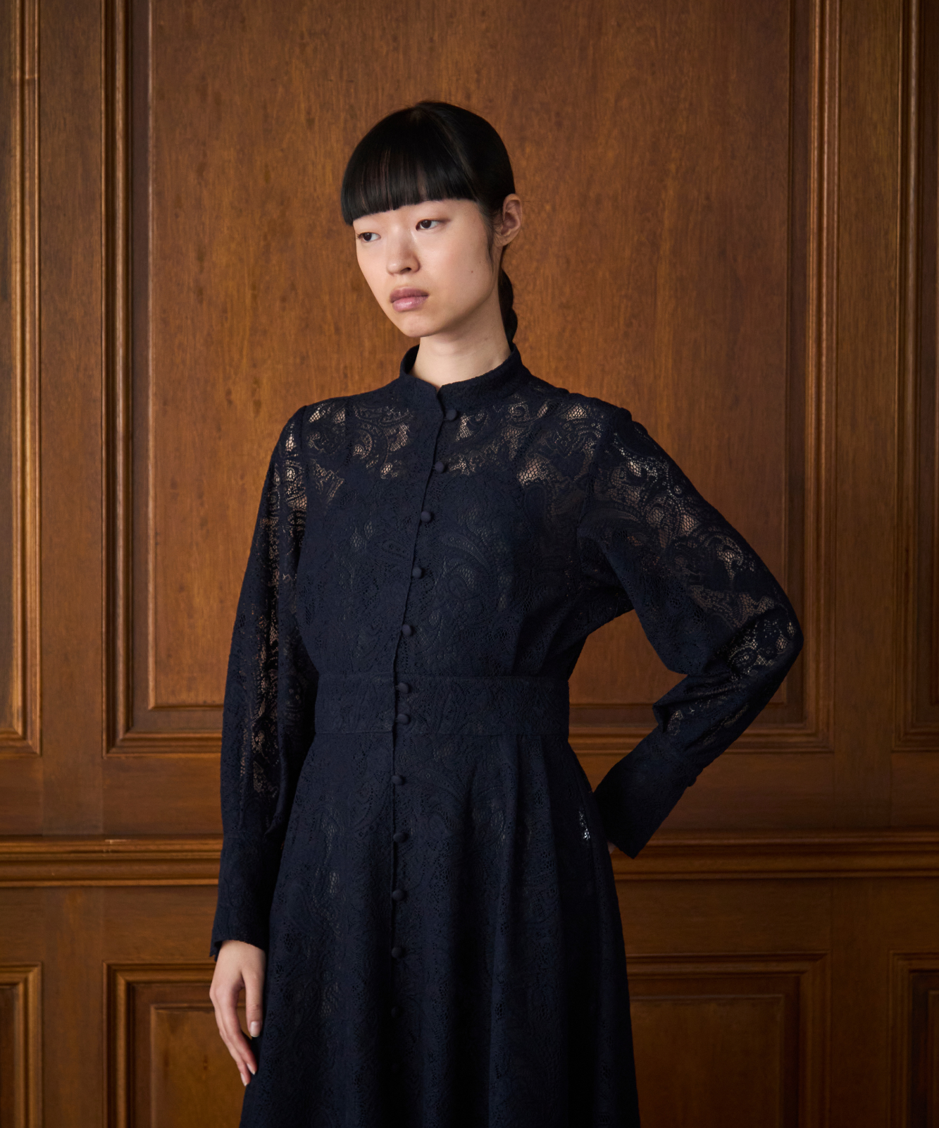 ≪通常販売≫stand collar lace dress(スタンドカラーレースドレス)