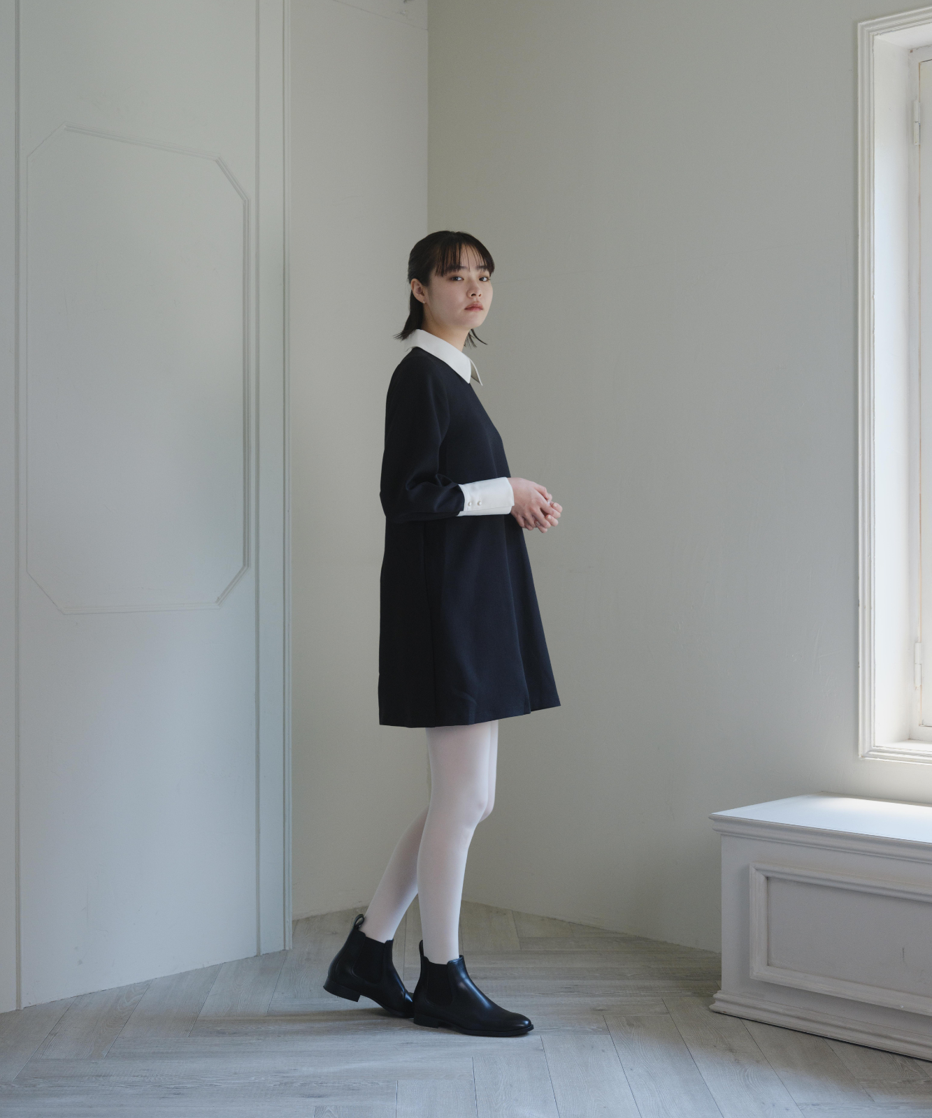 ≪通常販売≫【THE DRESS #60】bicolor mini dress(バイカラーミニドレス)