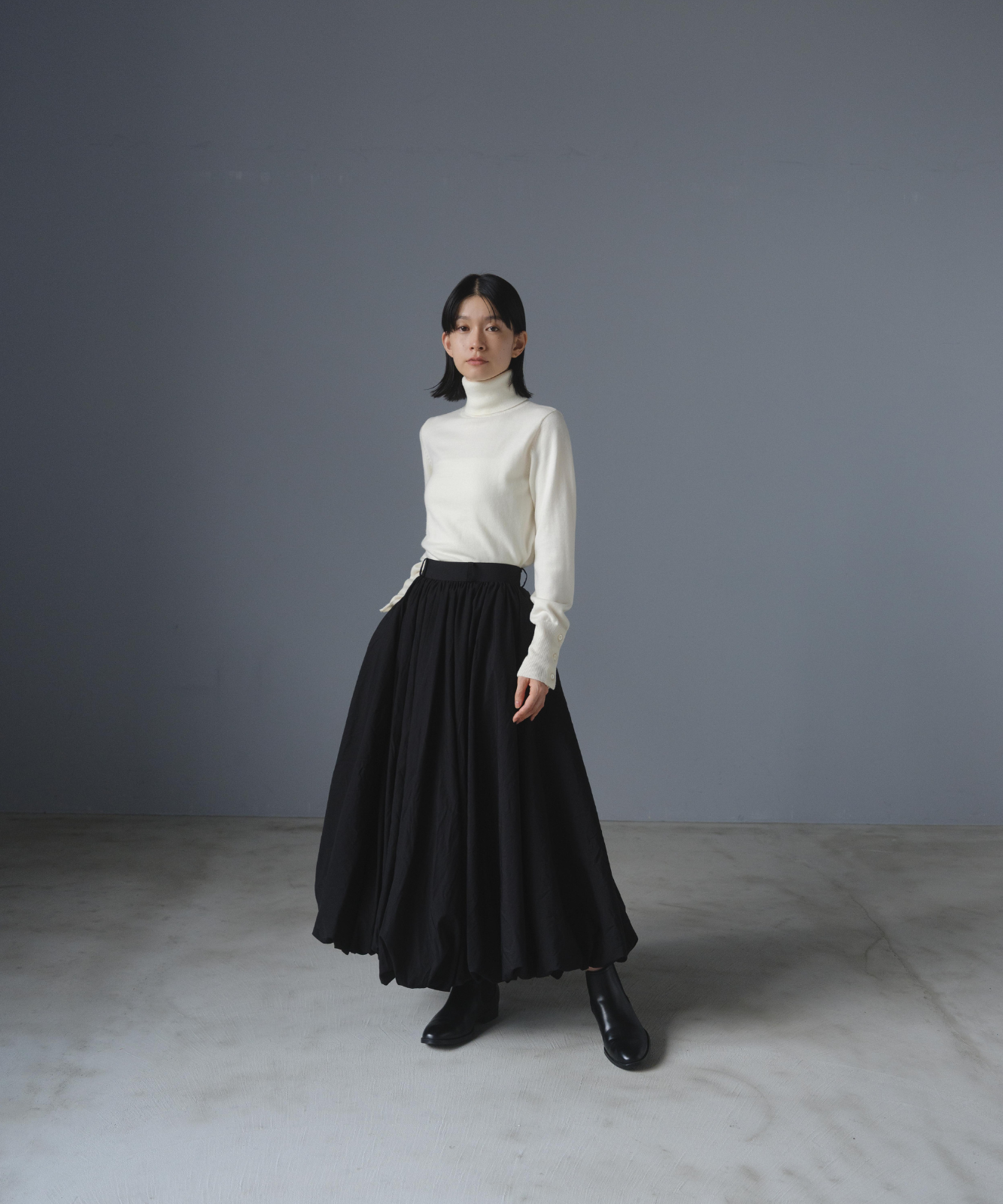 ENFOLD BALLOON SKIRT バルーンスカート ブラック 36 BALLOON MINI SKIRT｜36｜BLK｜SKIRT｜|ENFÖLD OFFICIAL ONLINE